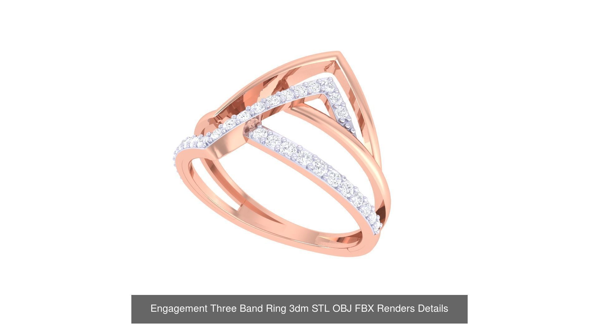 50 Engagement Band Ring 3dm STL OBJ FBX Render Detail Collection _24