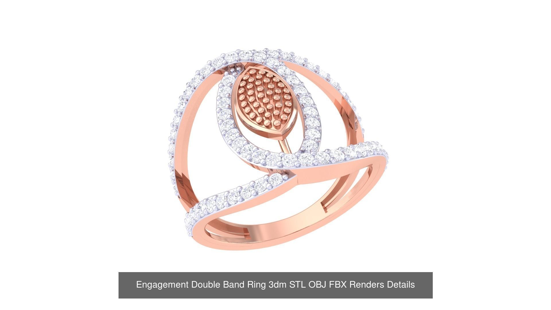 50 Engagement Band Ring 3dm STL OBJ FBX Render Detail Collection _50