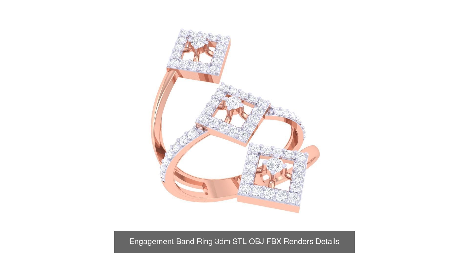 50 Engagement Band Ring 3dm STL OBJ FBX Render Detail Collection _49