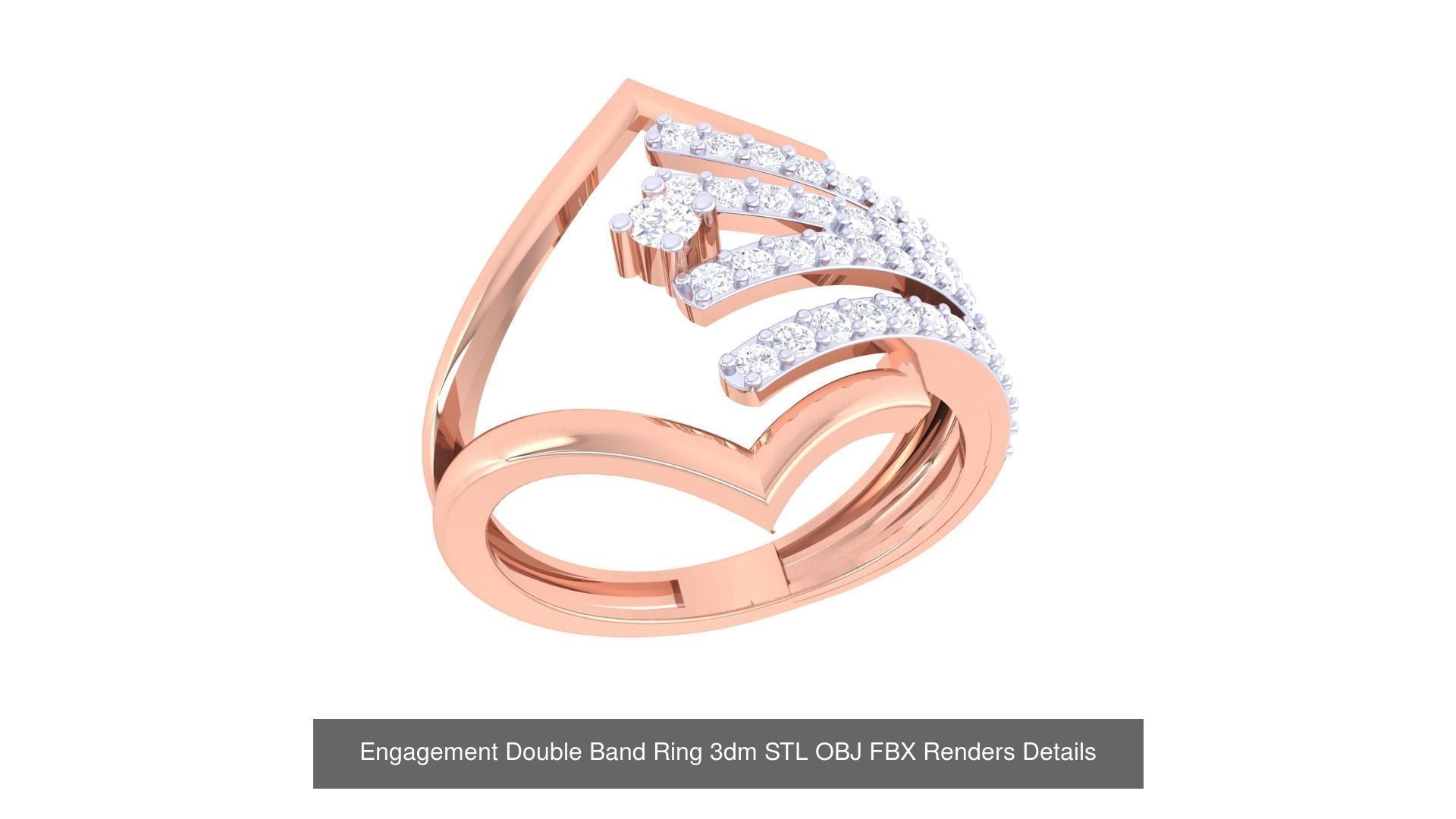 50 Engagement Band Ring 3dm STL OBJ FBX Render Detail Collection _33
