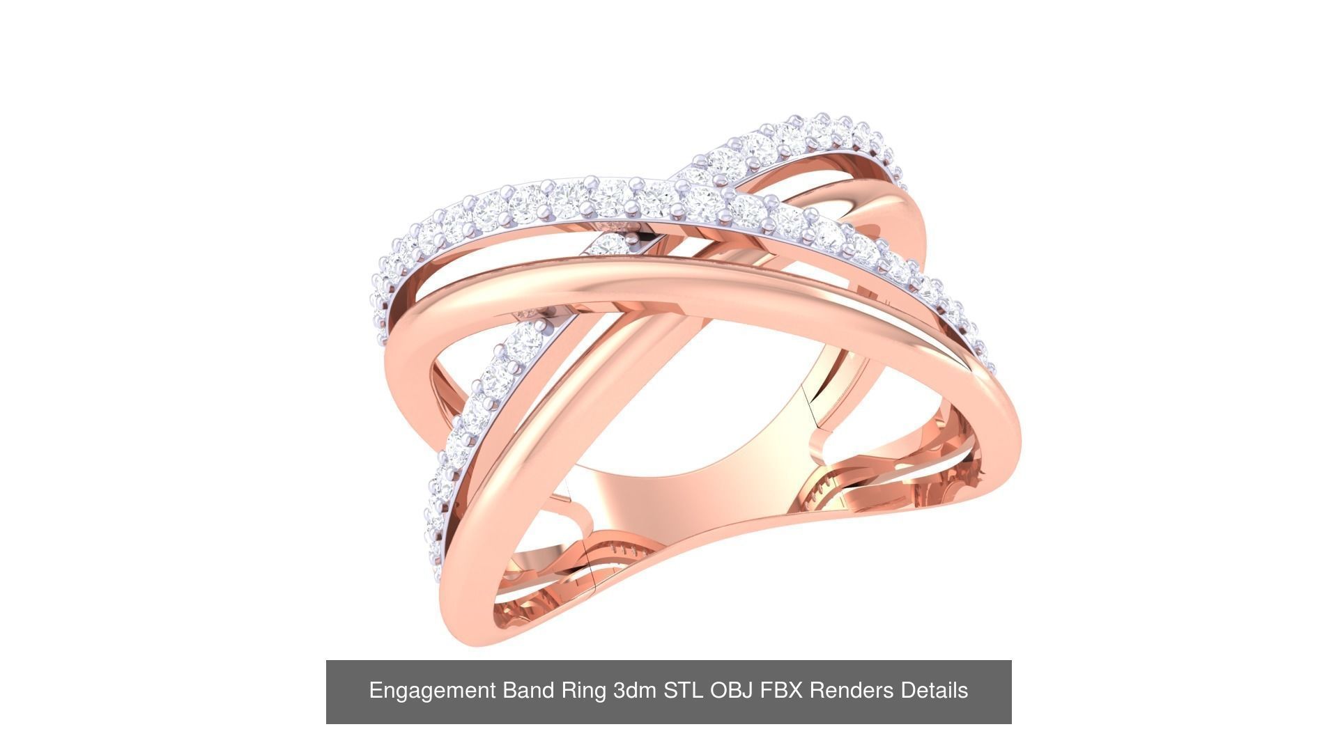 50 Engagement Band Ring 3dm STL OBJ FBX Render Detail Collection _43