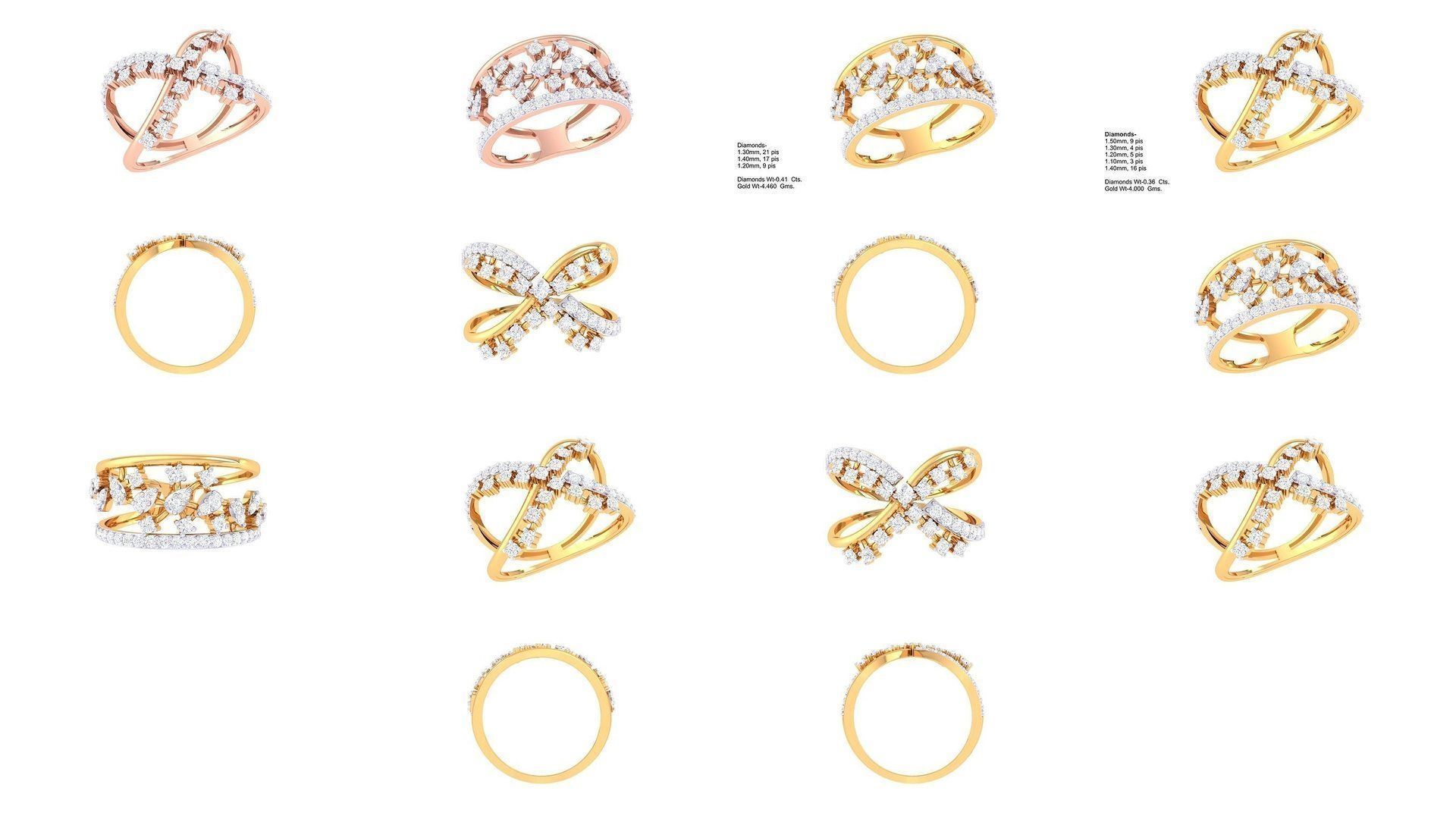 50 Engagement Band Ring 3dm STL OBJ FBX Render Detail Collection _5