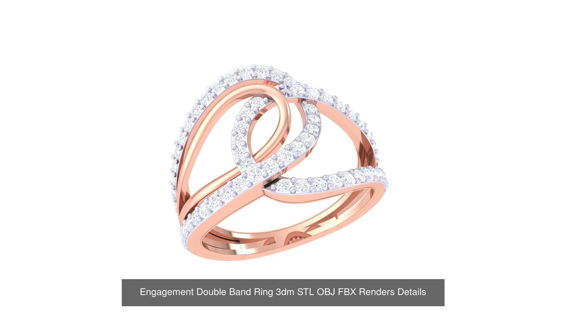 50 Engagement Band Ring 3dm STL OBJ FBX Render Detail Collection _29