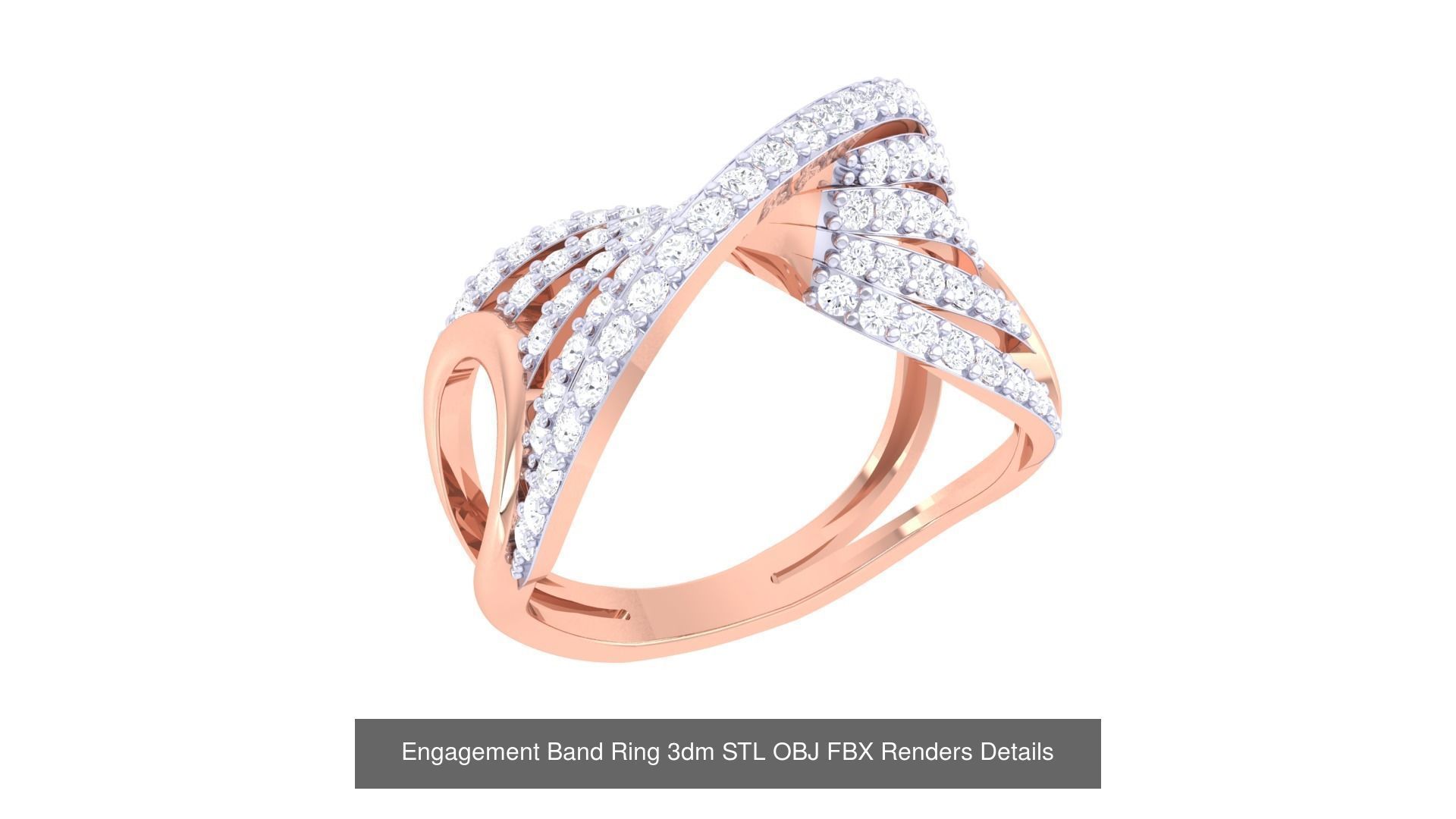 50 Engagement Band Ring 3dm STL OBJ FBX Render Detail Collection _39