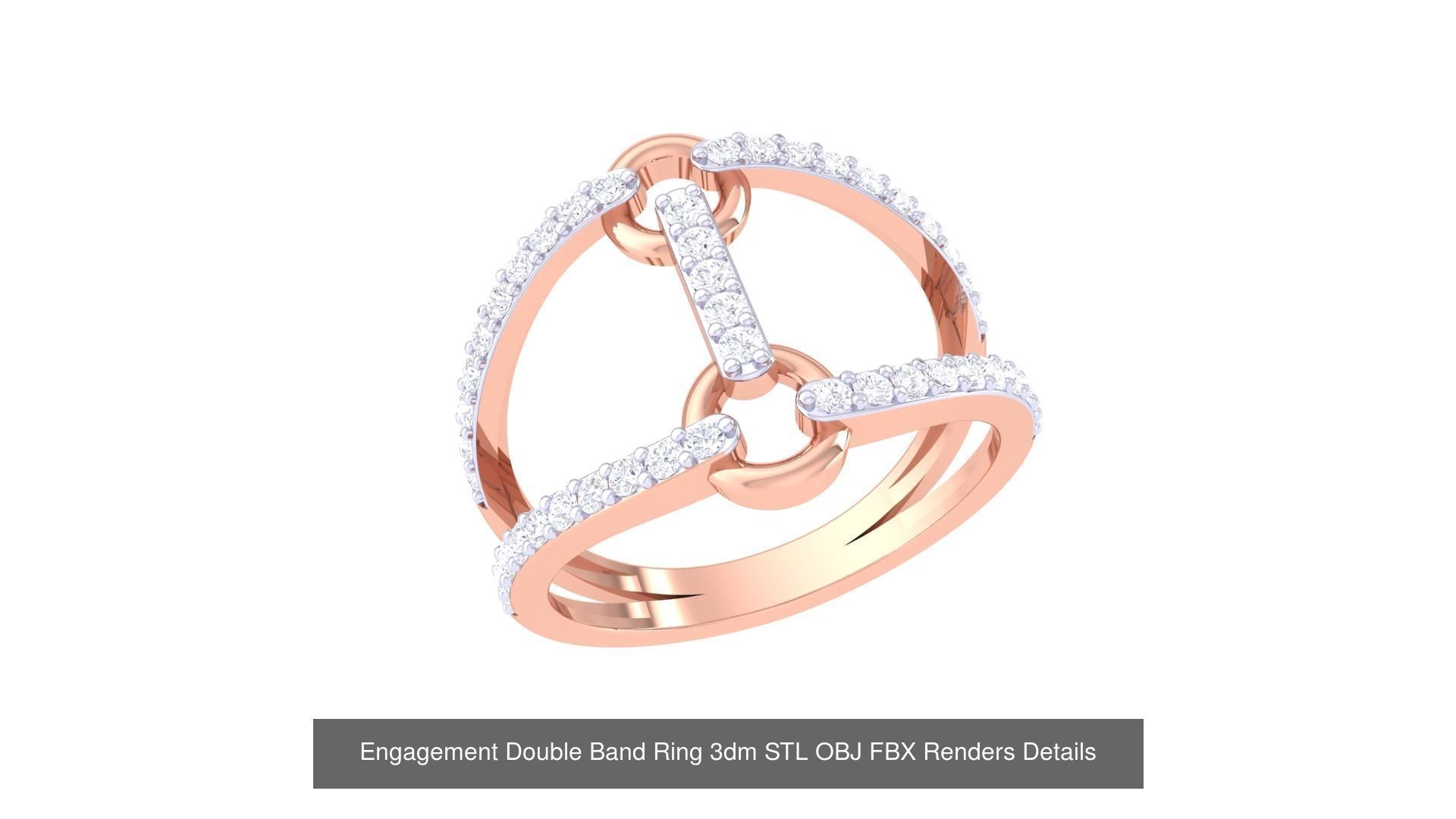 50 Engagement Band Ring 3dm STL OBJ FBX Render Detail Collection _44
