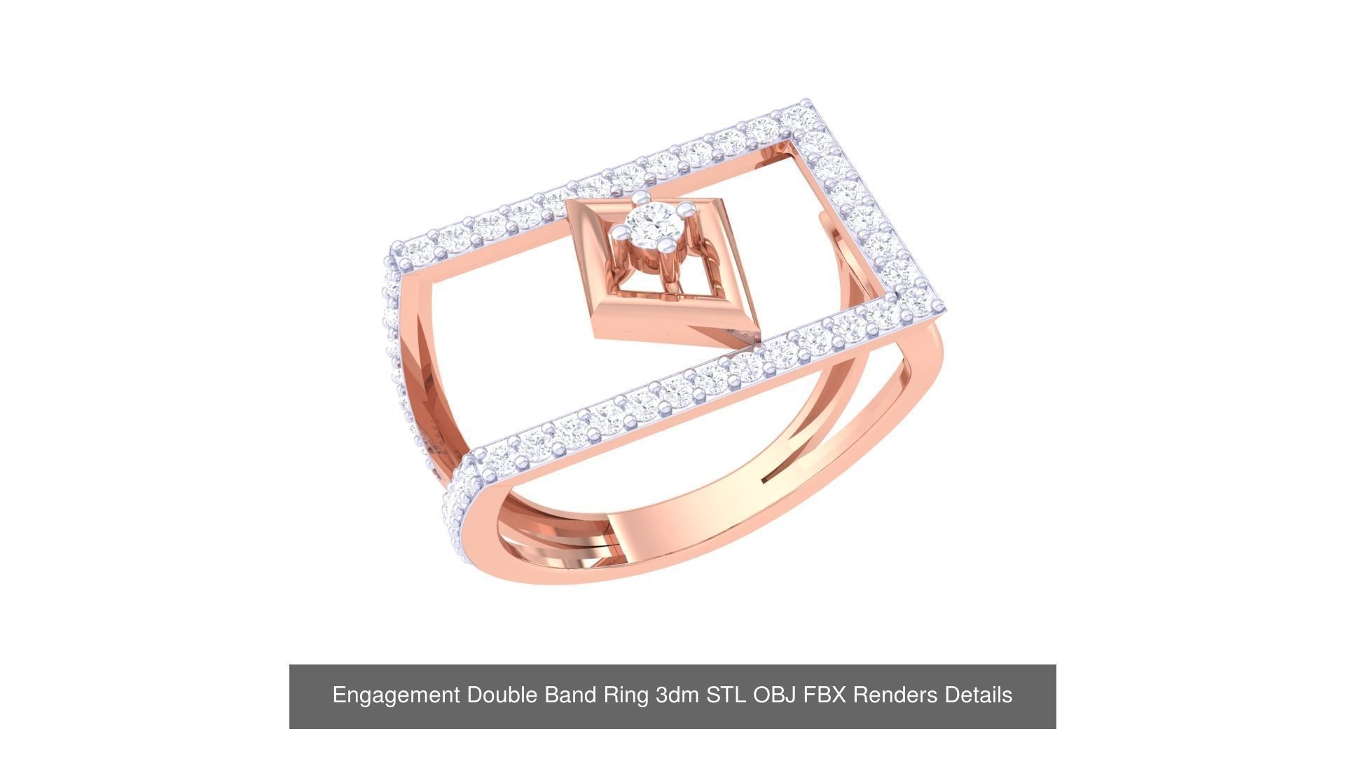 50 Engagement Band Ring 3dm STL OBJ FBX Render Detail Collection _41
