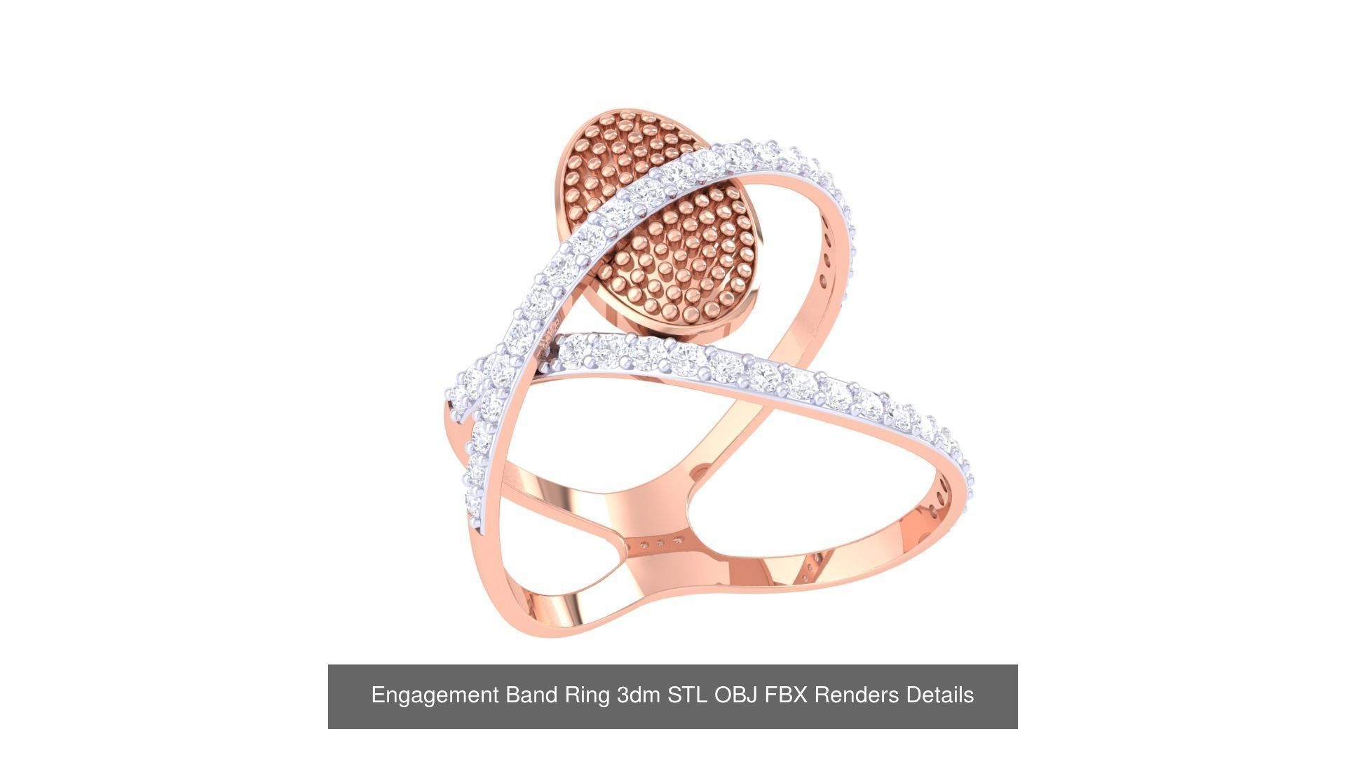 50 Engagement Band Ring 3dm STL OBJ FBX Render Detail Collection _47
