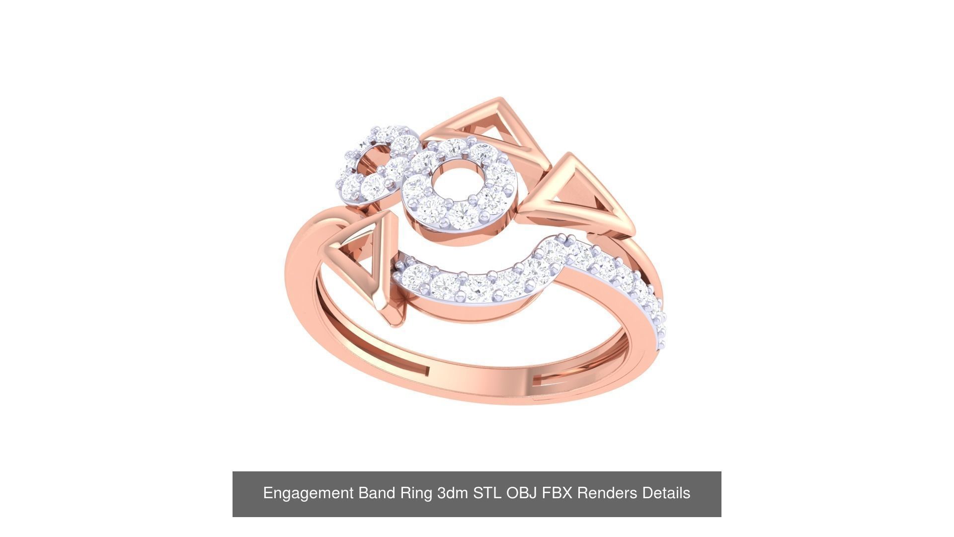 50 Engagement Band Ring 3dm STL OBJ FBX Render Detail Collection _34