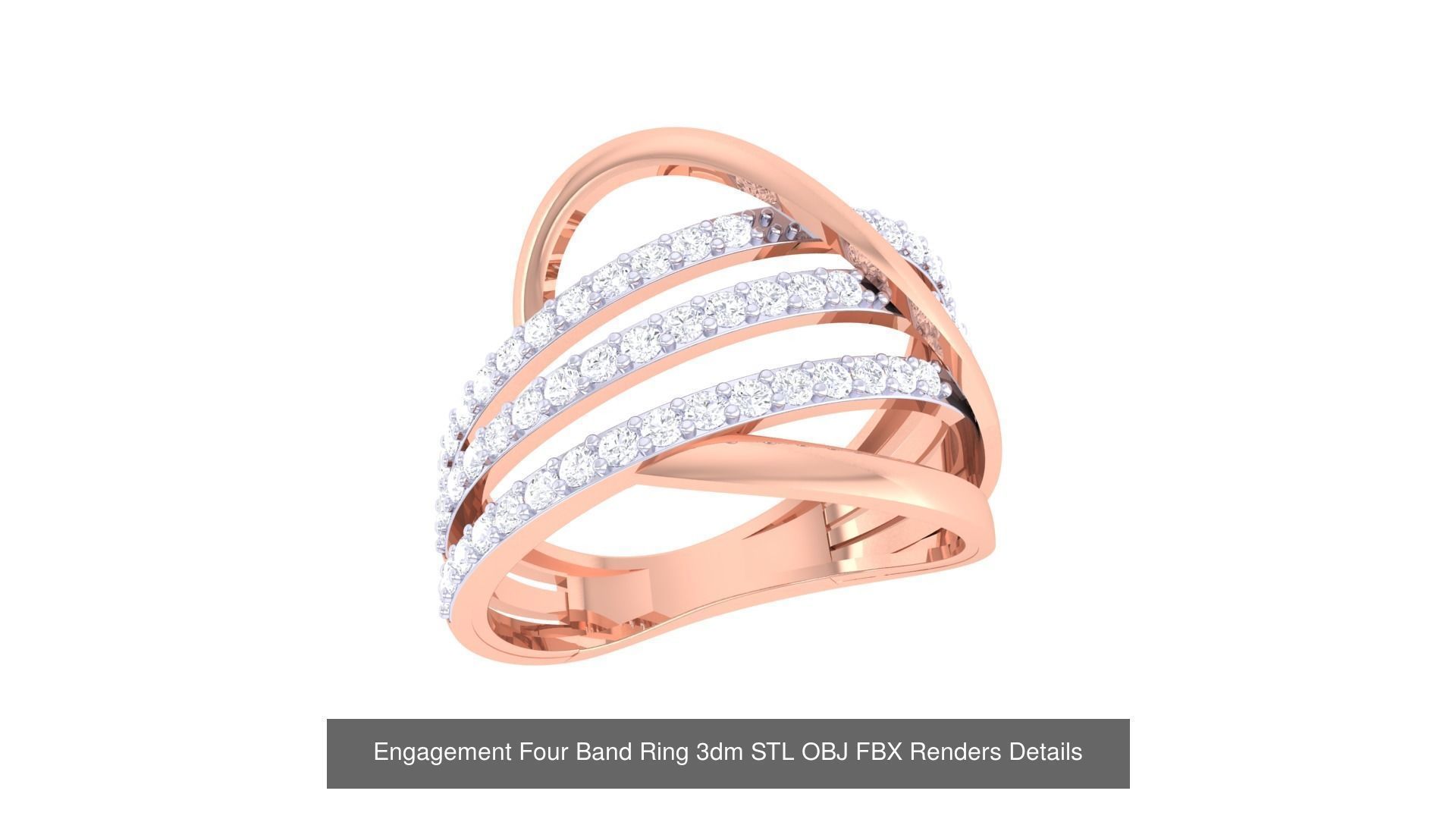 50 Engagement Band Ring 3dm STL OBJ FBX Render Detail Collection _20