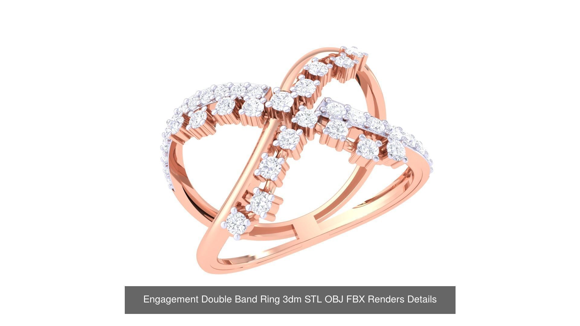 50 Engagement Band Ring 3dm STL OBJ FBX Render Detail Collection _55