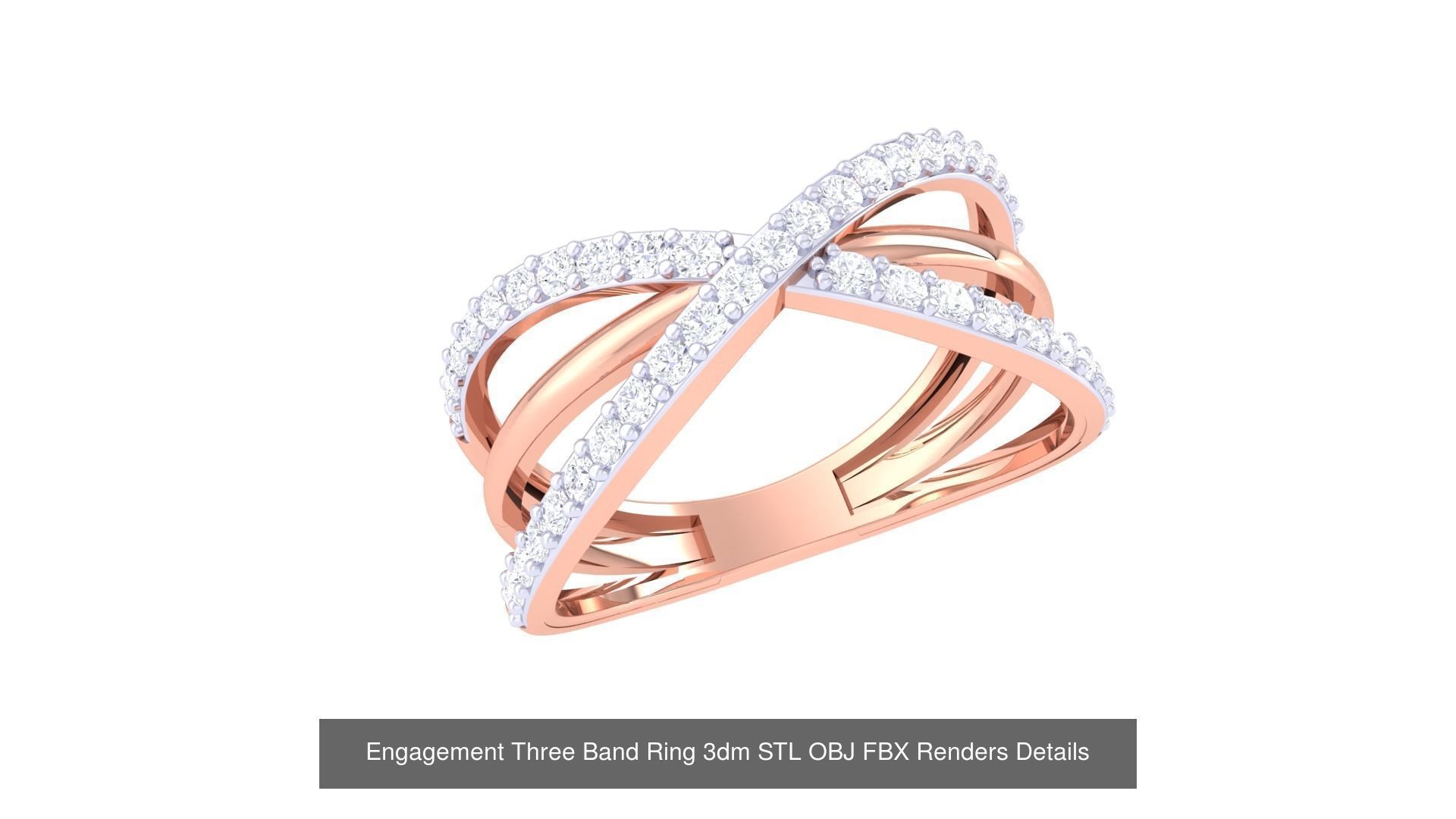 50 Engagement Band Ring 3dm STL OBJ FBX Render Detail Collection _46