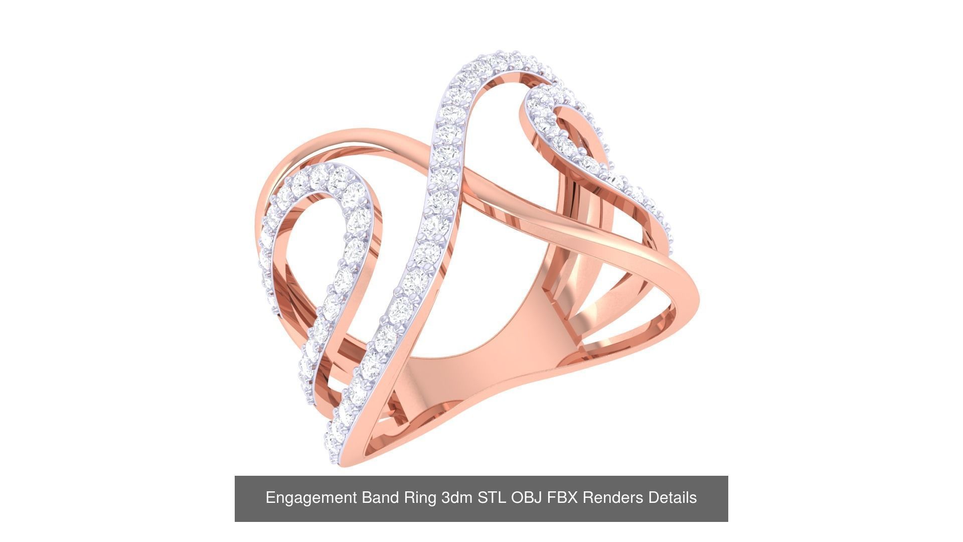 50 Engagement Band Ring 3dm STL OBJ FBX Render Detail Collection _51