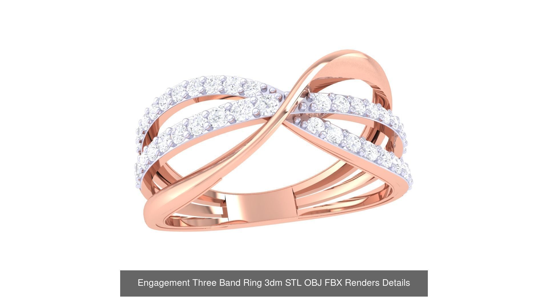 50 Engagement Band Ring 3dm STL OBJ FBX Render Detail Collection _36