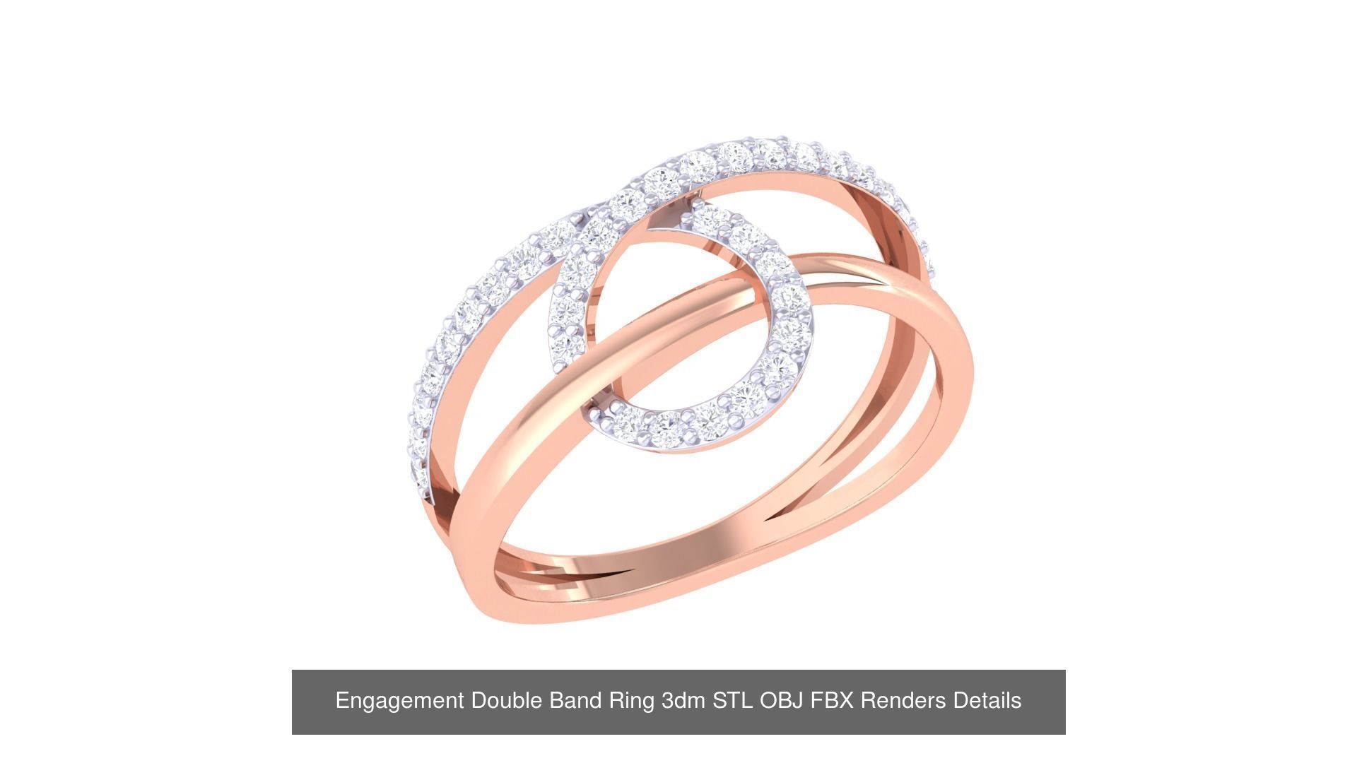 50 Engagement Band Ring 3dm STL OBJ FBX Render Detail Collection _8