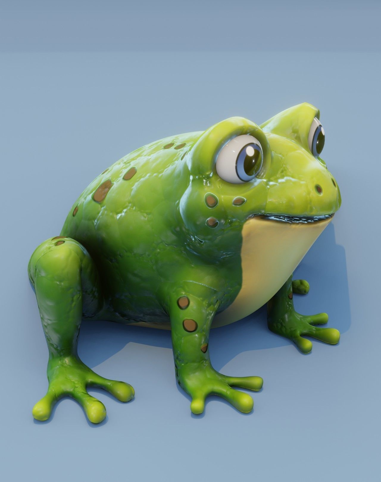 Cartoon Frog with Facial Expressions and 12 Animations 3D Model Collection_11