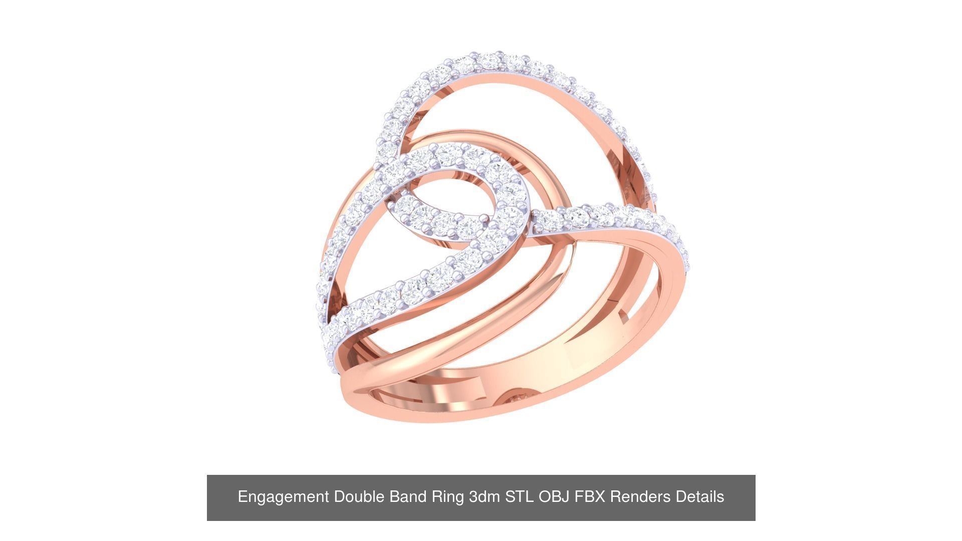 22 Engagement Double Band Ring 3dm STL OBJ FBX Detail Collection _22