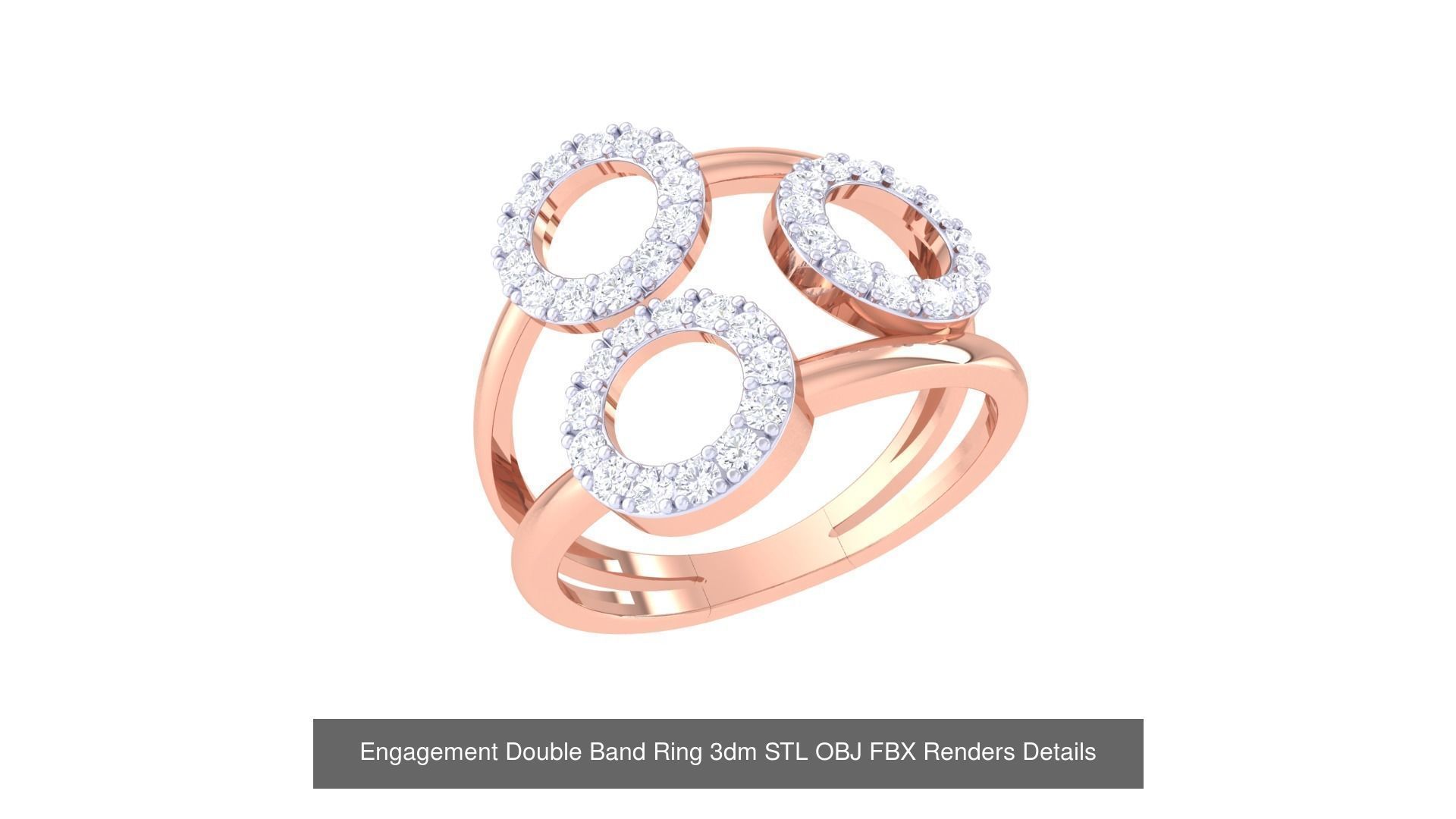 22 Engagement Double Band Ring 3dm STL OBJ FBX Detail Collection _20
