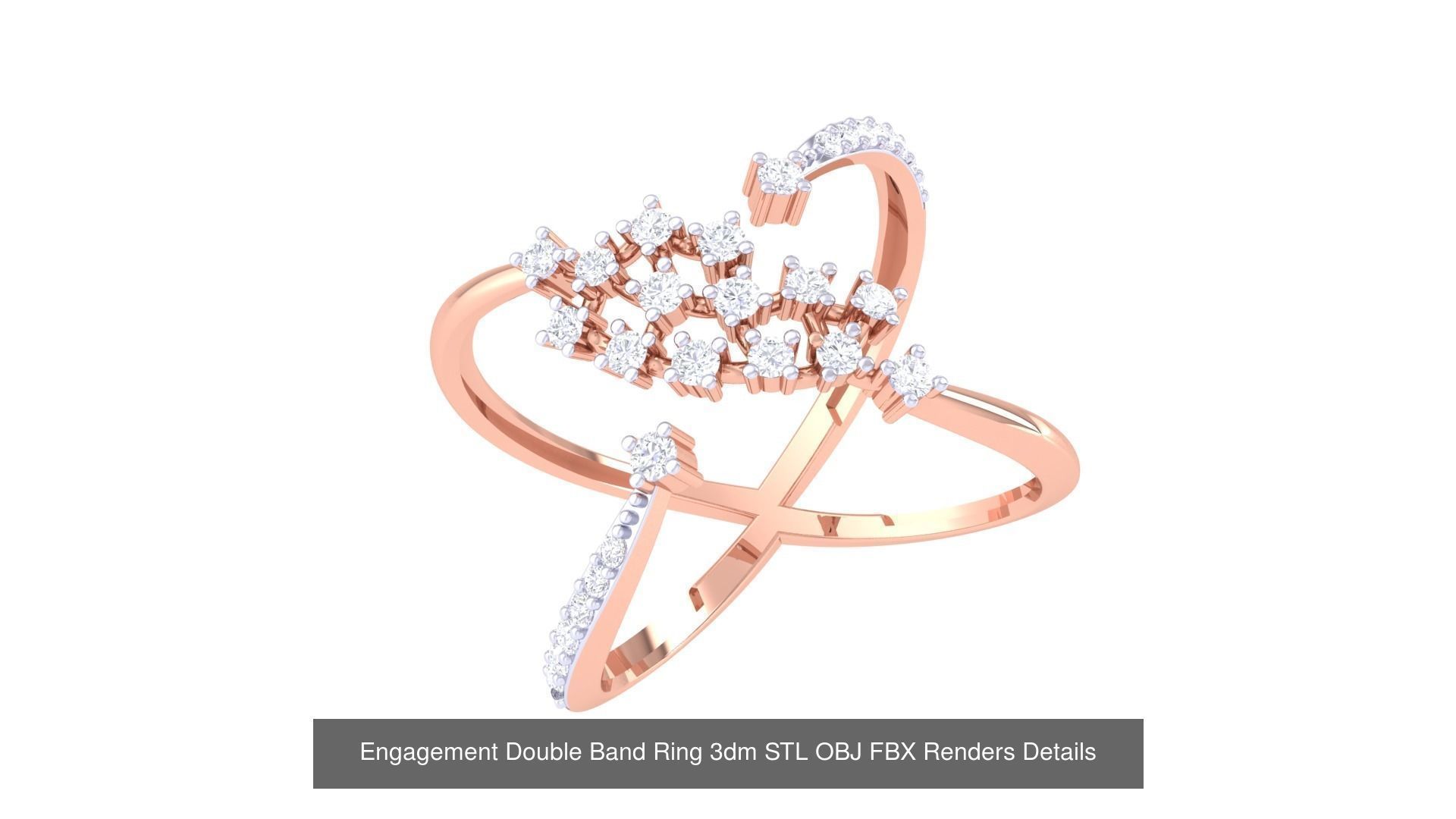 22 Engagement Double Band Ring 3dm STL OBJ FBX Detail Collection _23