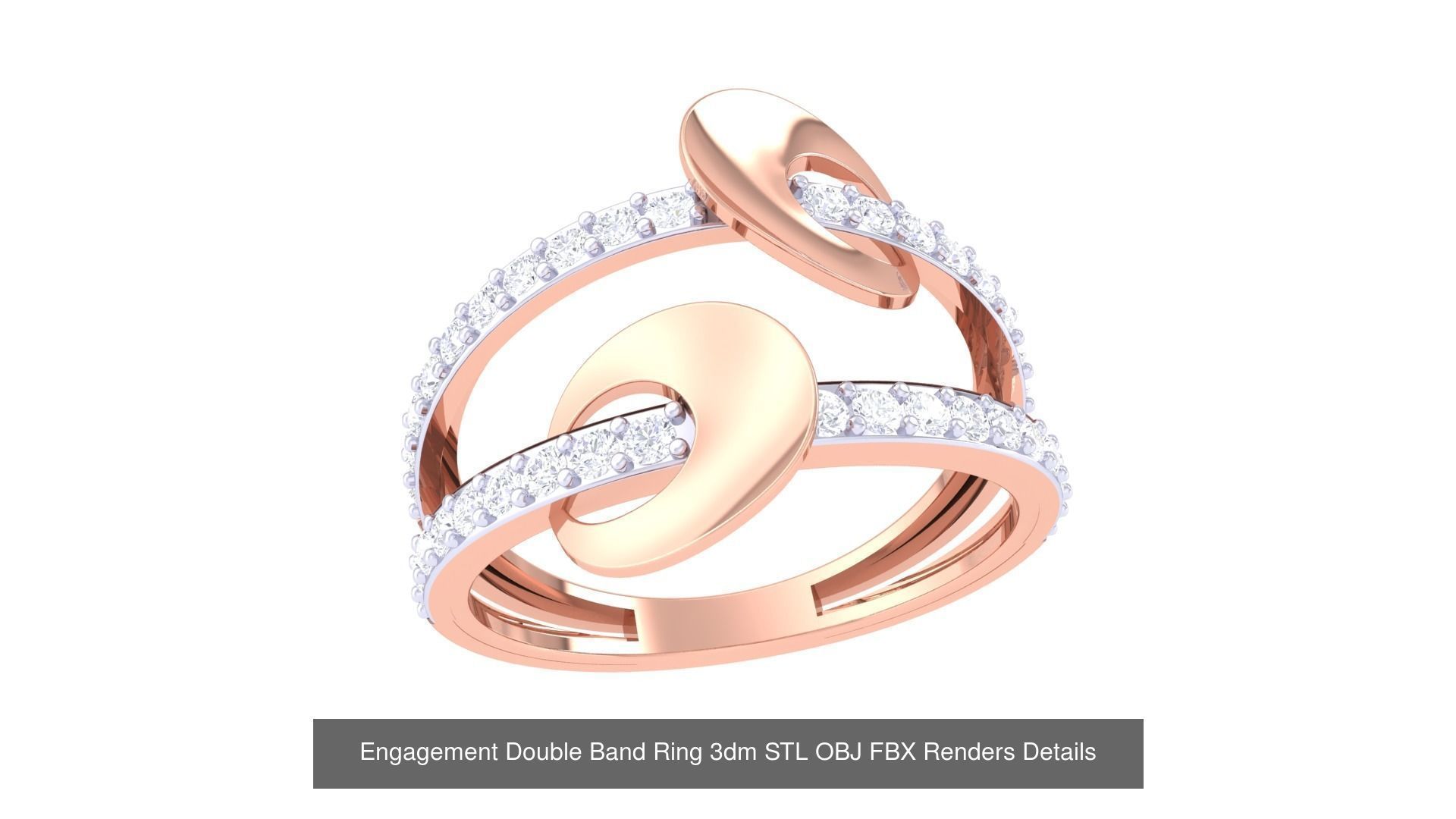 22 Engagement Double Band Ring 3dm STL OBJ FBX Detail Collection _14