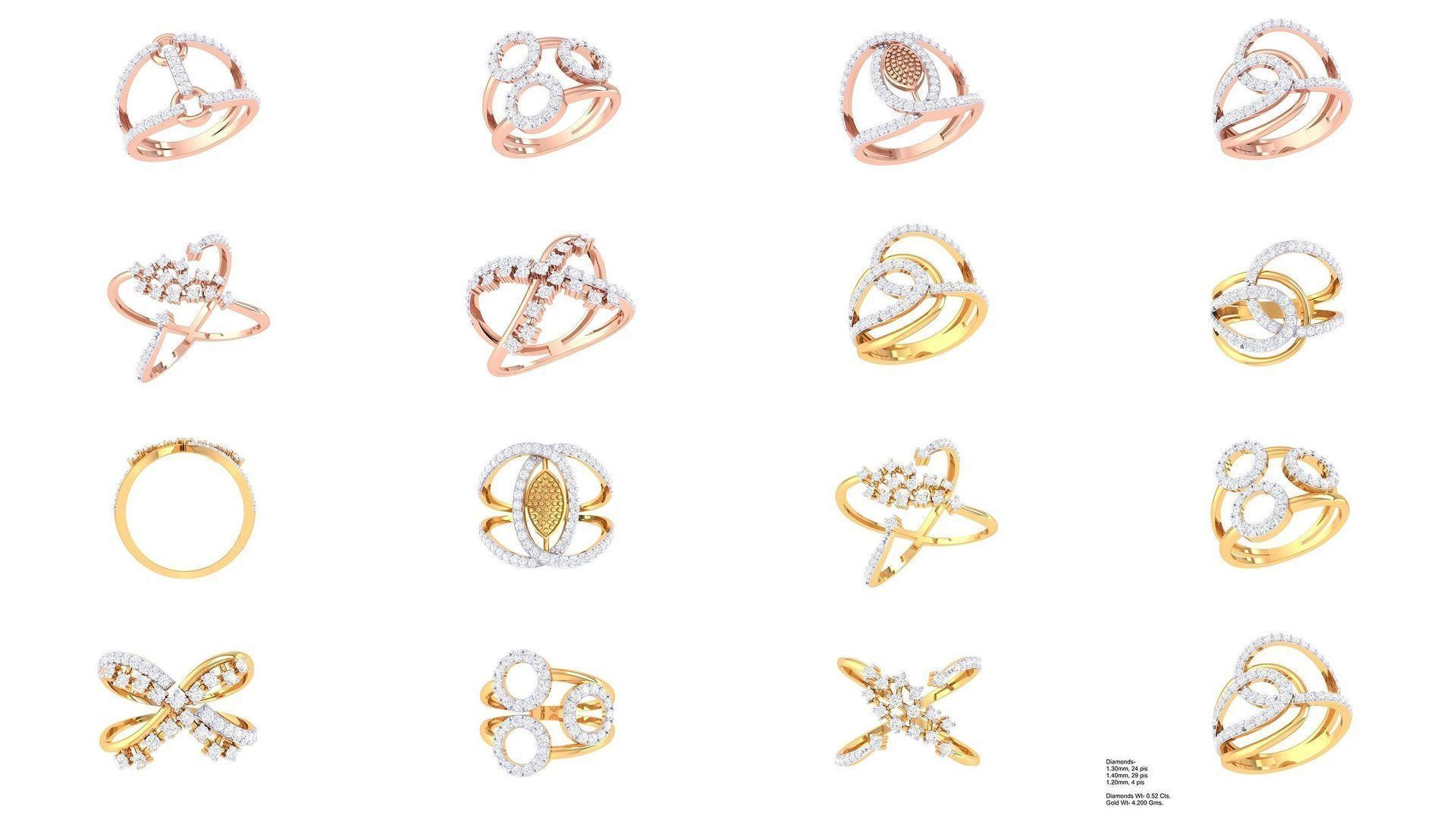 22 Engagement Double Band Ring 3dm STL OBJ FBX Detail Collection _1