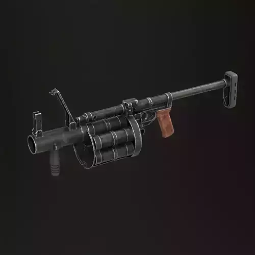 RG-6 grenade launcher dwarf Low-poly 3D model