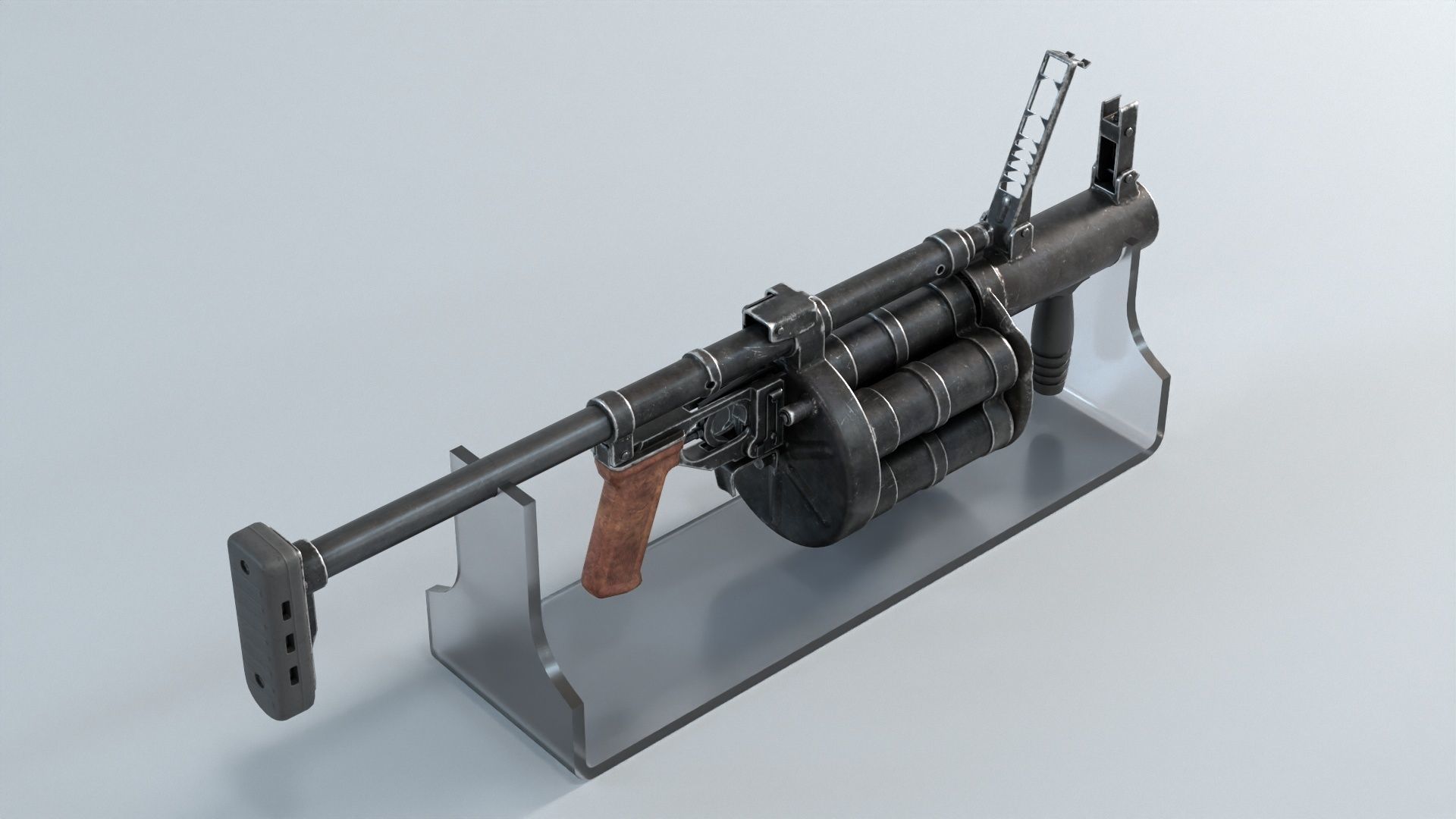 RG-6 grenade launcher dwarf Low-poly 3D model_3