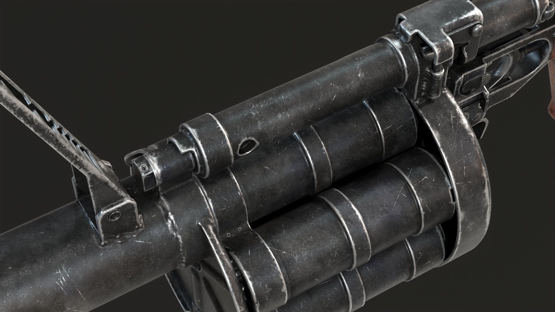 RG-6 grenade launcher dwarf Low-poly 3D model_2