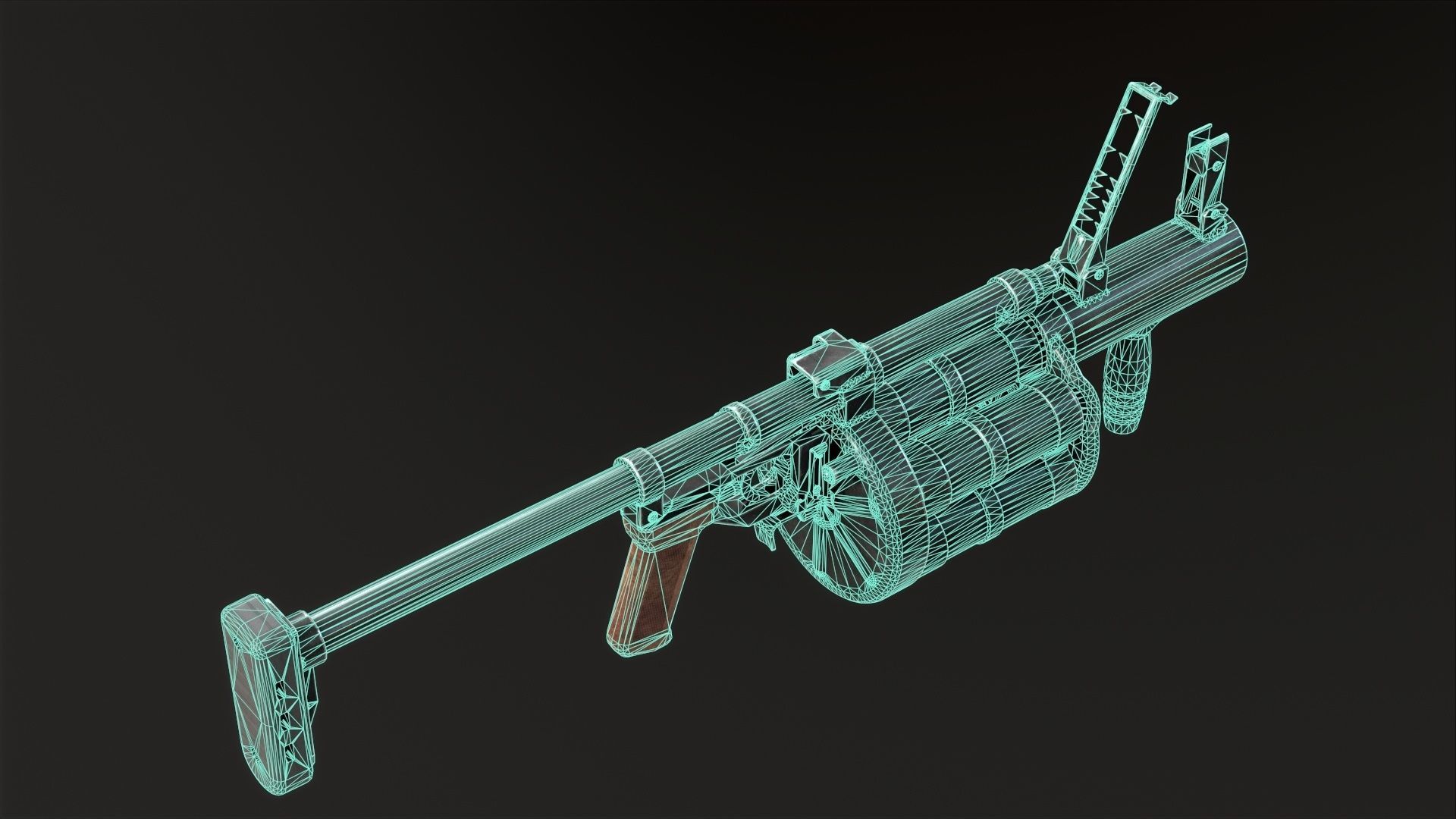 RG-6 grenade launcher dwarf Low-poly 3D model_9