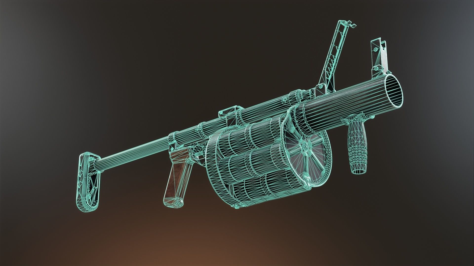 RG-6 grenade launcher dwarf Low-poly 3D model_10