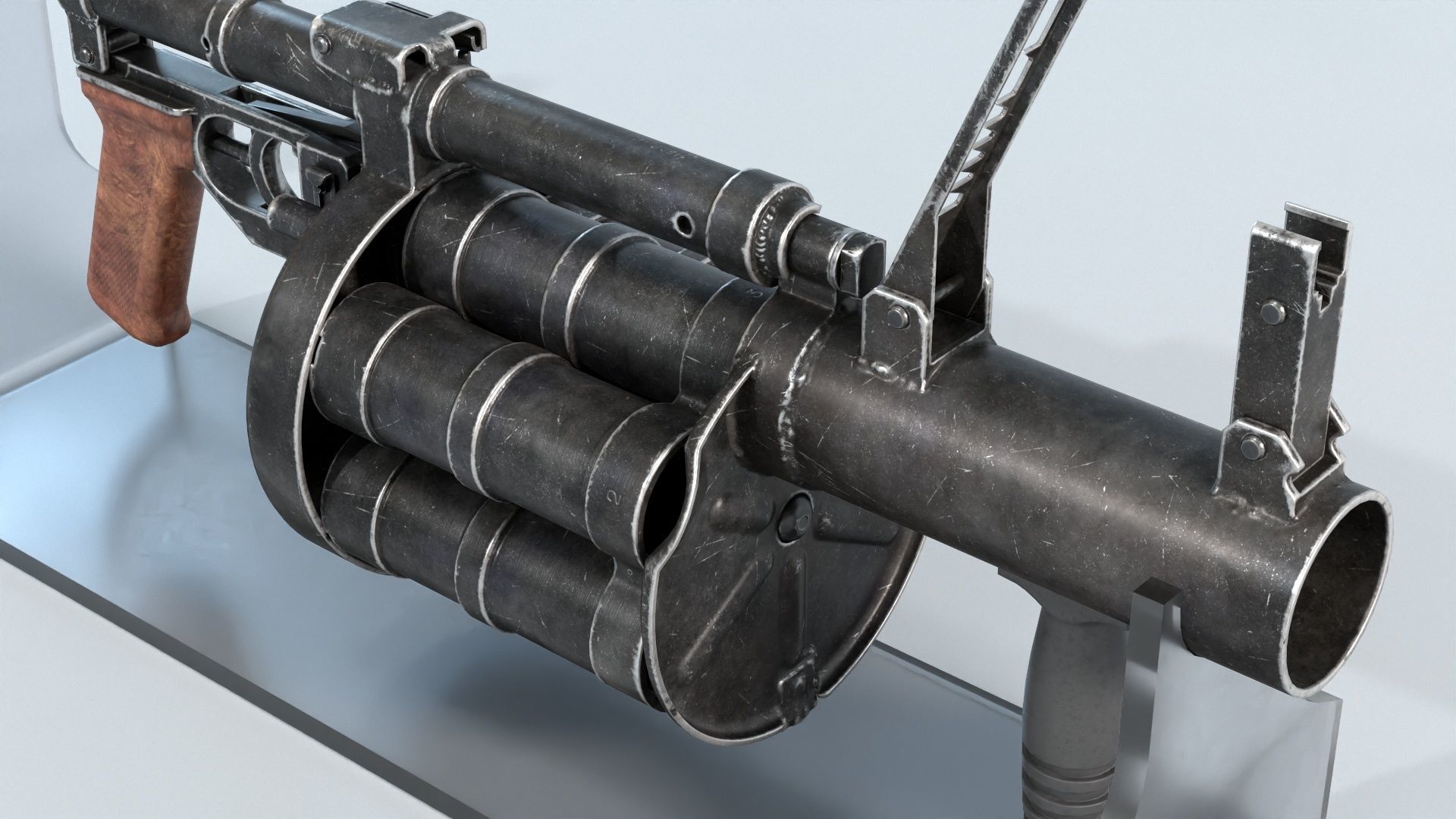 RG-6 grenade launcher dwarf Low-poly 3D model_6