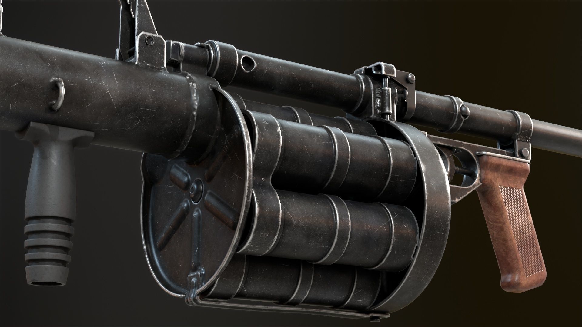 RG-6 grenade launcher dwarf Low-poly 3D model_1