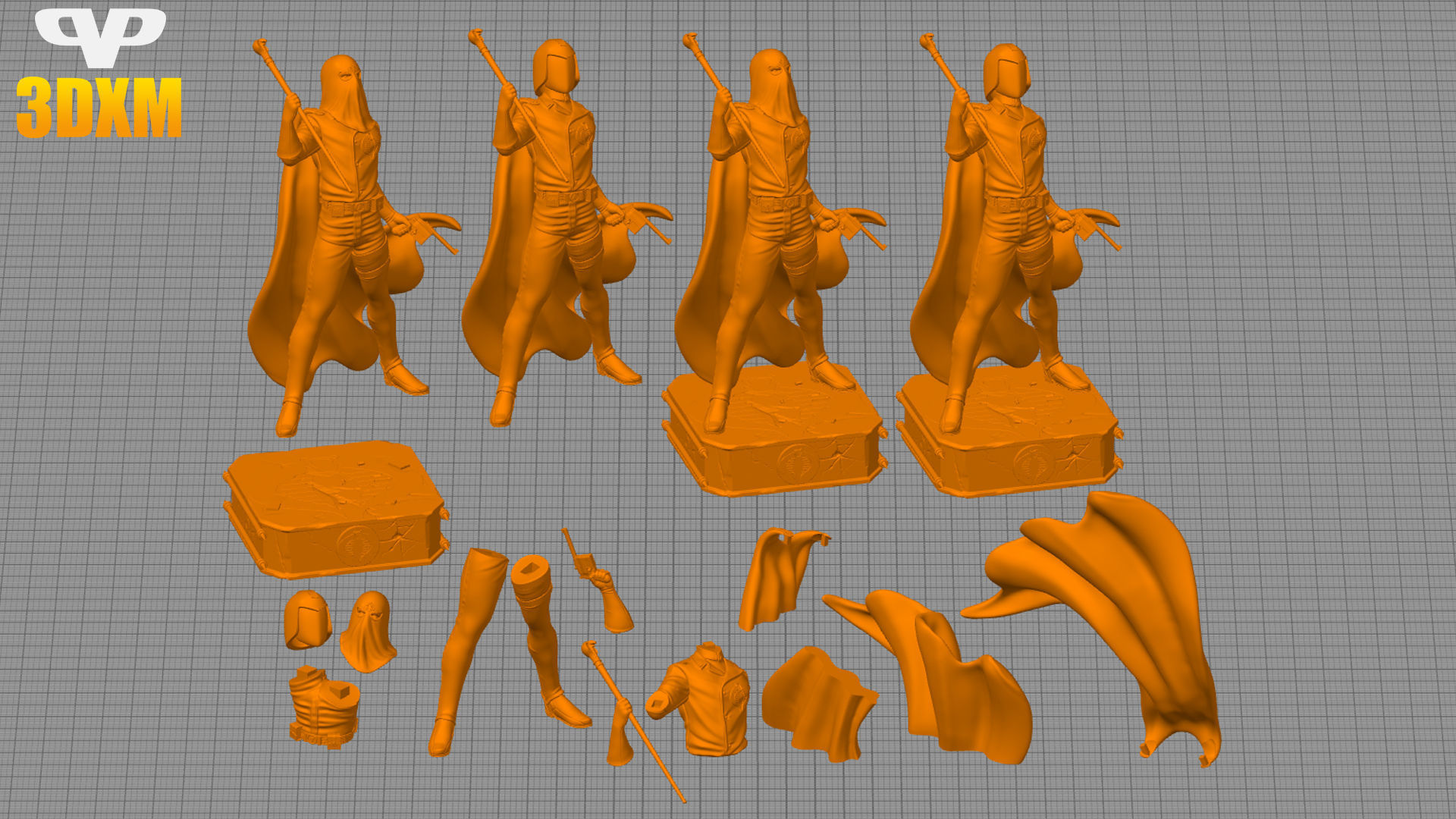 Cobra Commander STL for 3D Printing ChibiSTL 3DXM 3D print model_1