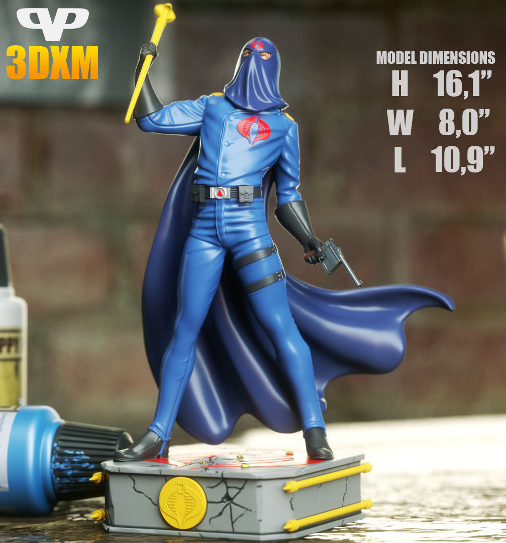 Cobra Commander STL for 3D Printing ChibiSTL 3DXM 3D print model_2