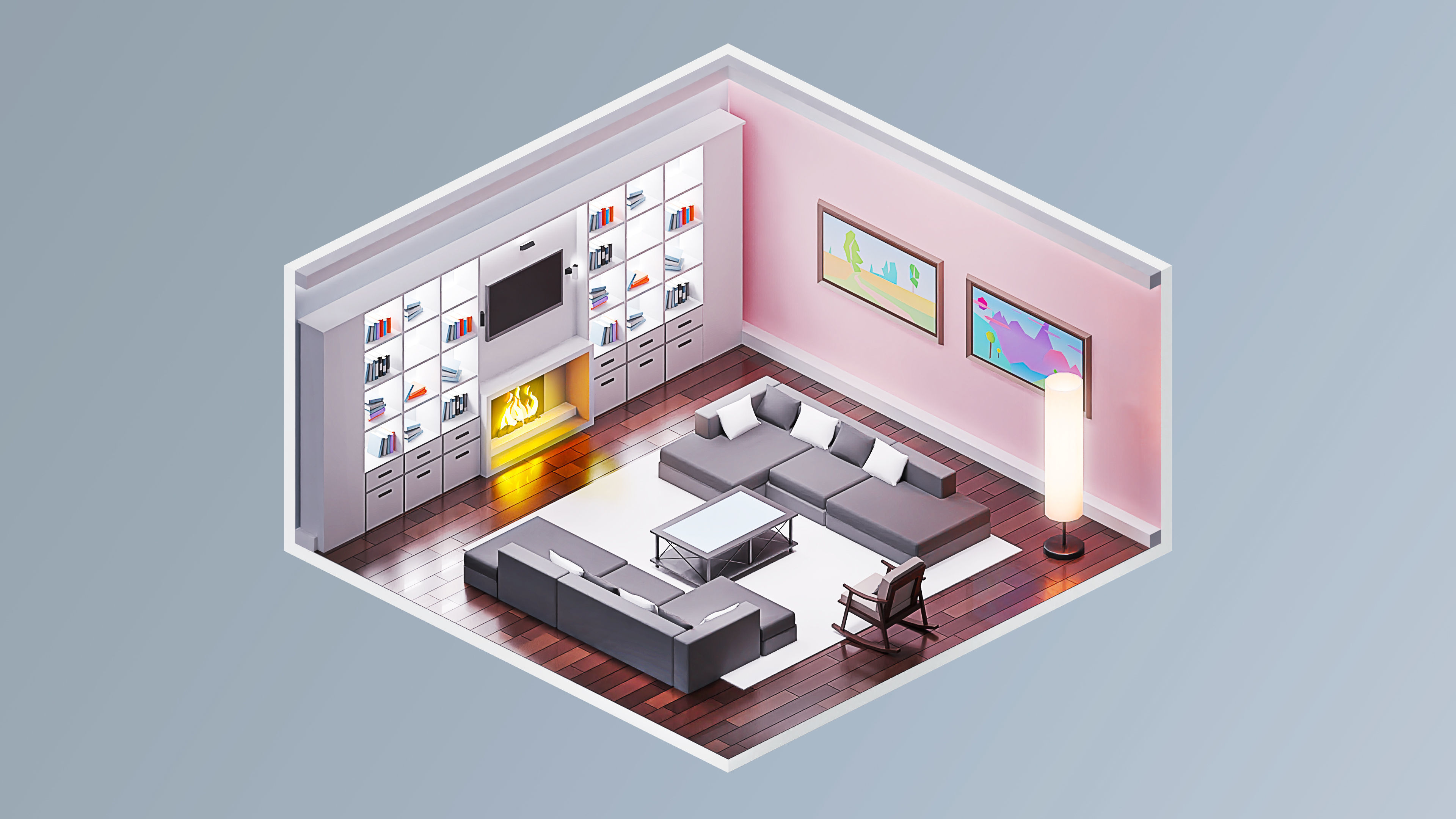 Room 22 Low-poly 3D model_4