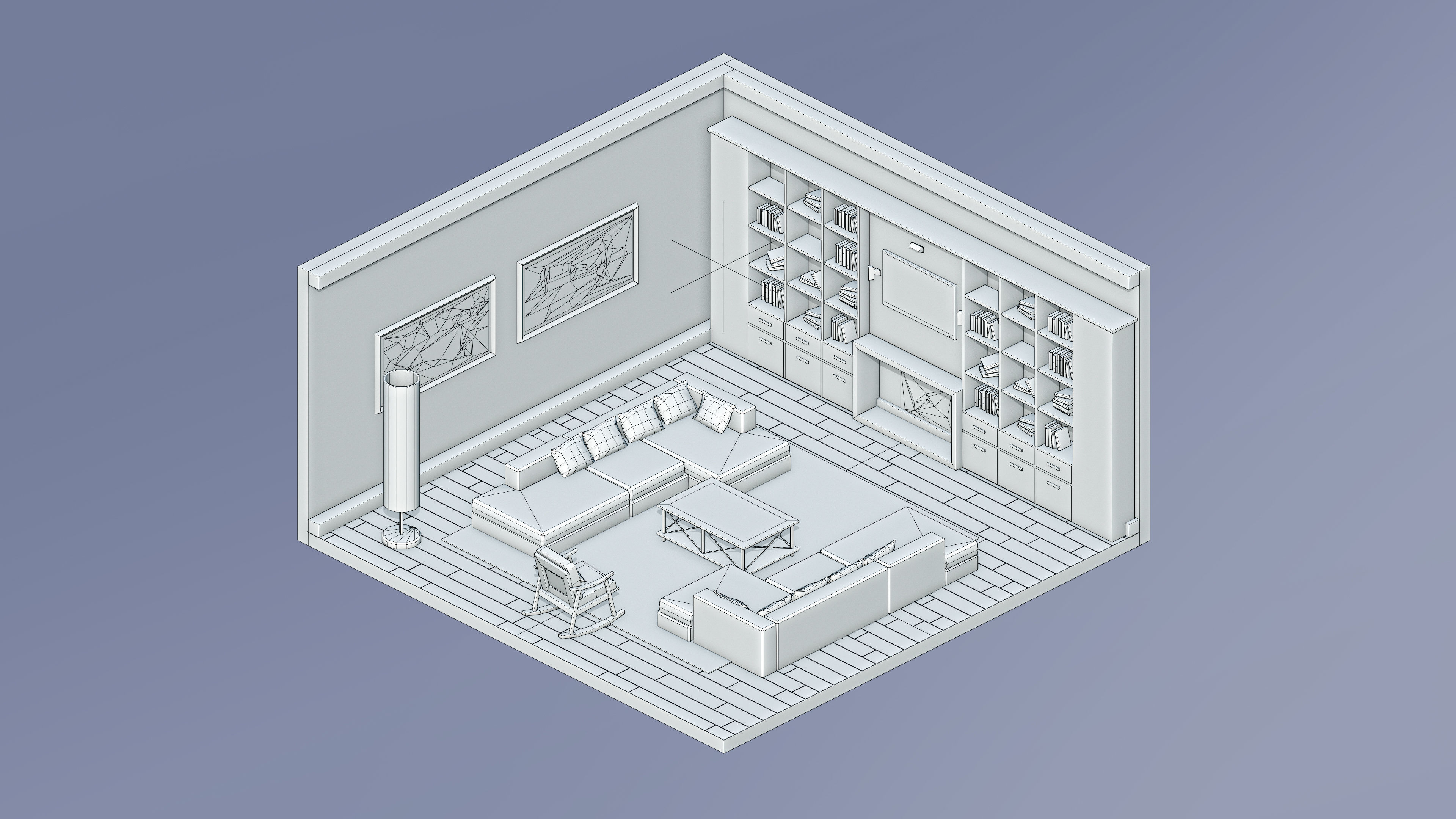 Room 22 Low-poly 3D model_5