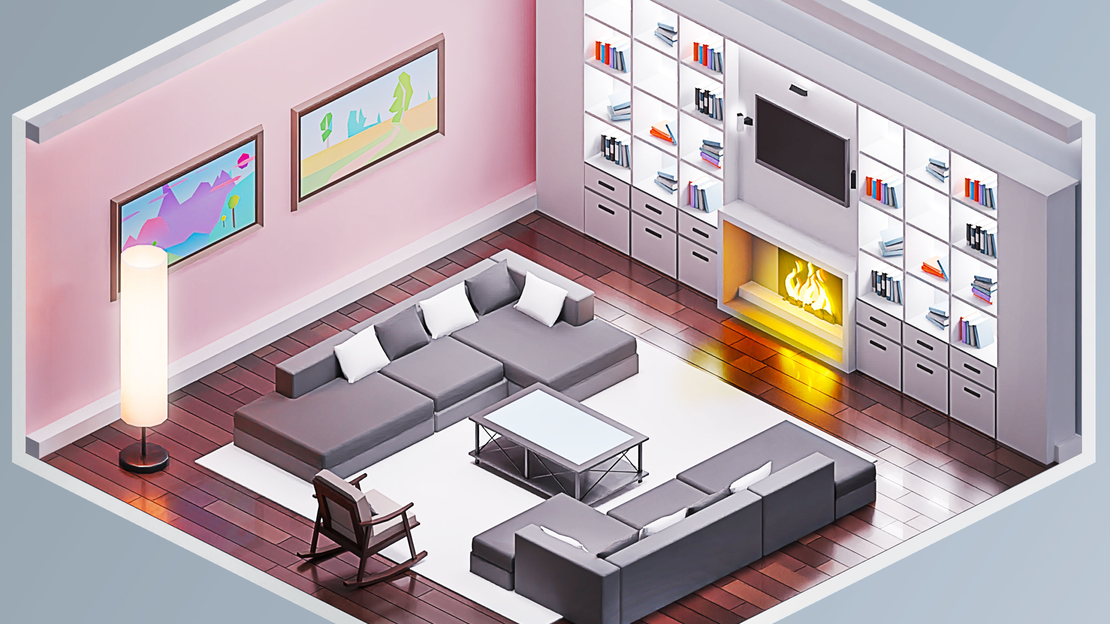 Room 22 Low-poly 3D model_2