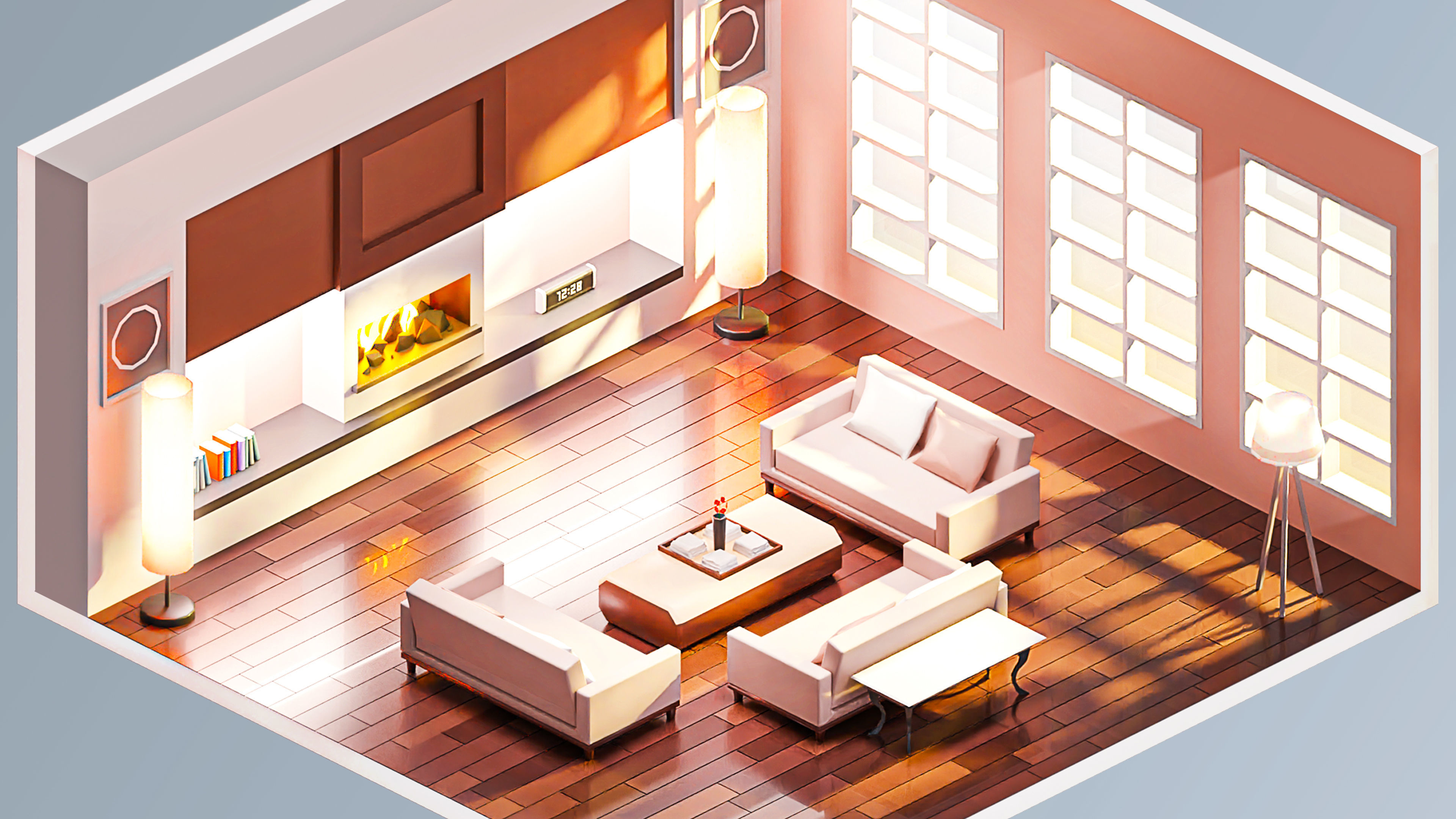 Room 23 Low-poly 3D model_2