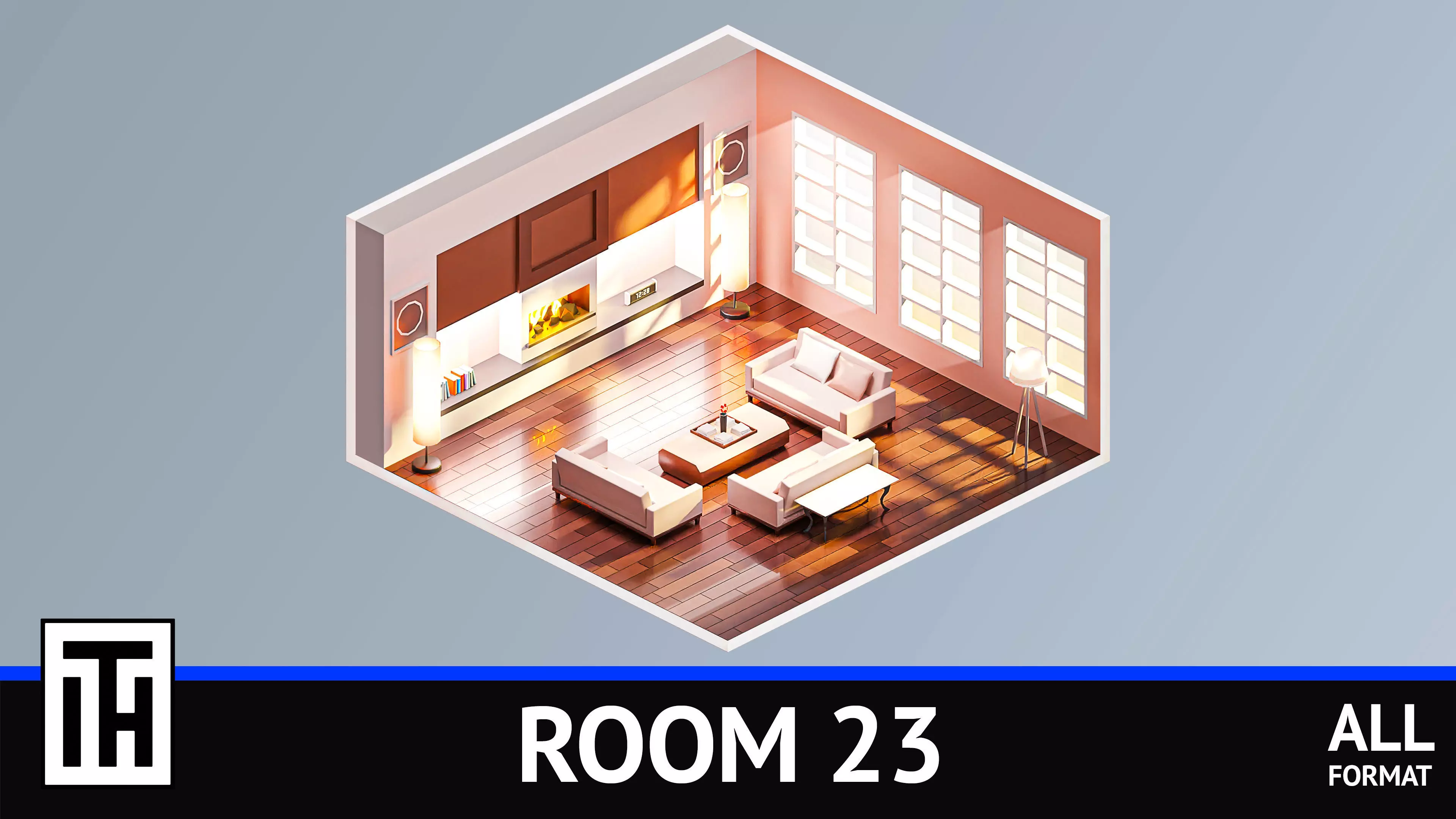 Room 23 Low-poly 3D model_0