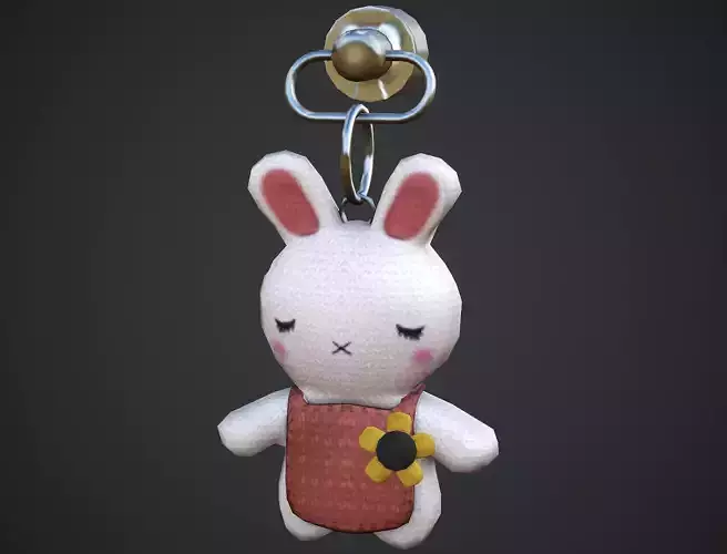 Rabbit Weapon Charm - Low Poly Game Ready Low-poly 3D model