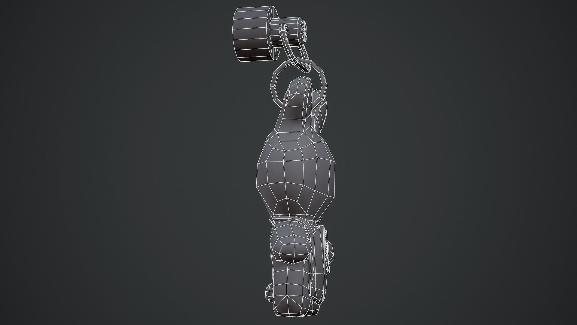 Rabbit Weapon Charm - Low Poly Game Ready Low-poly 3D model_13