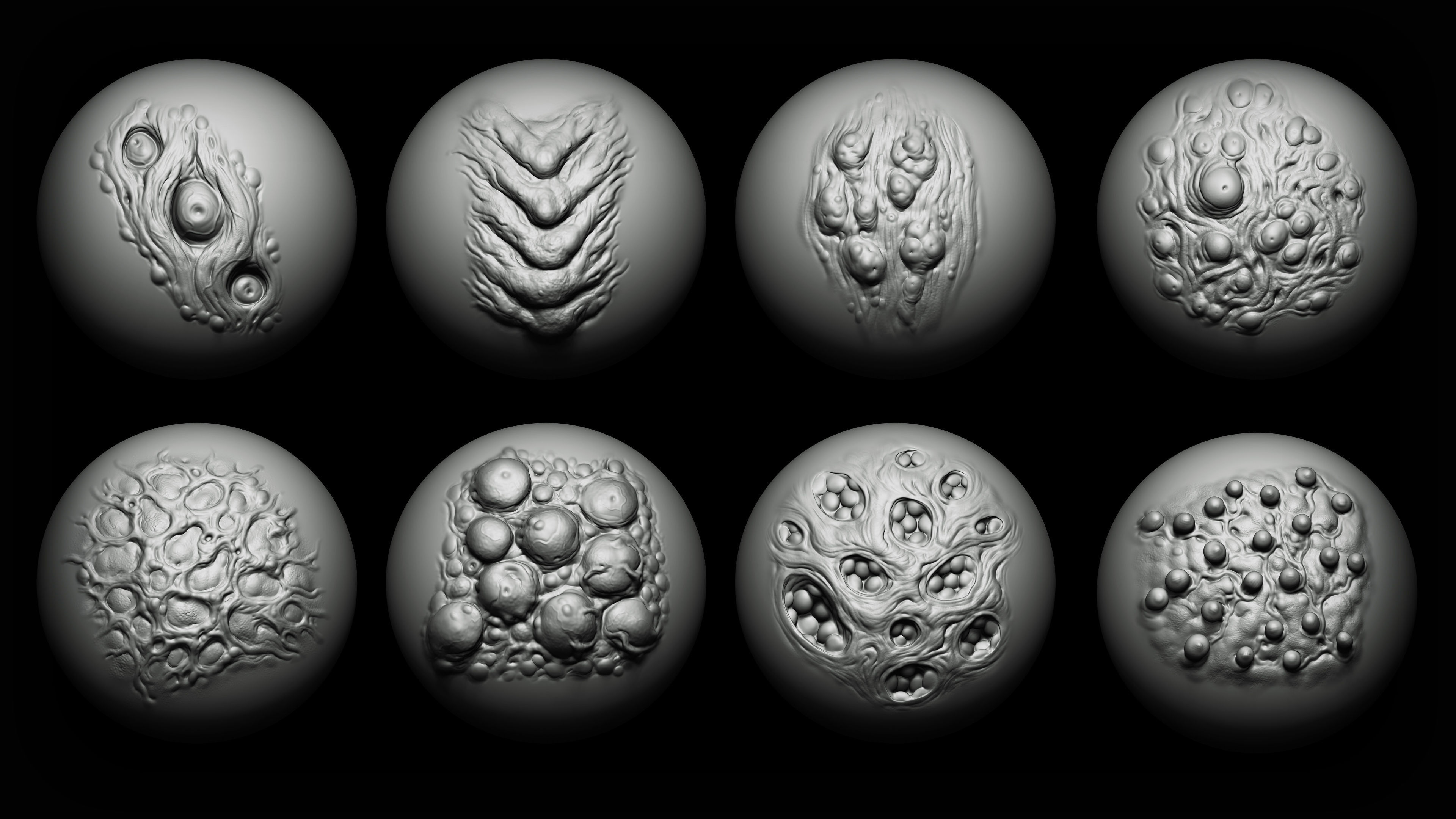 Zbrush Blender 40 Mutant Brush and Alphas Texture_5