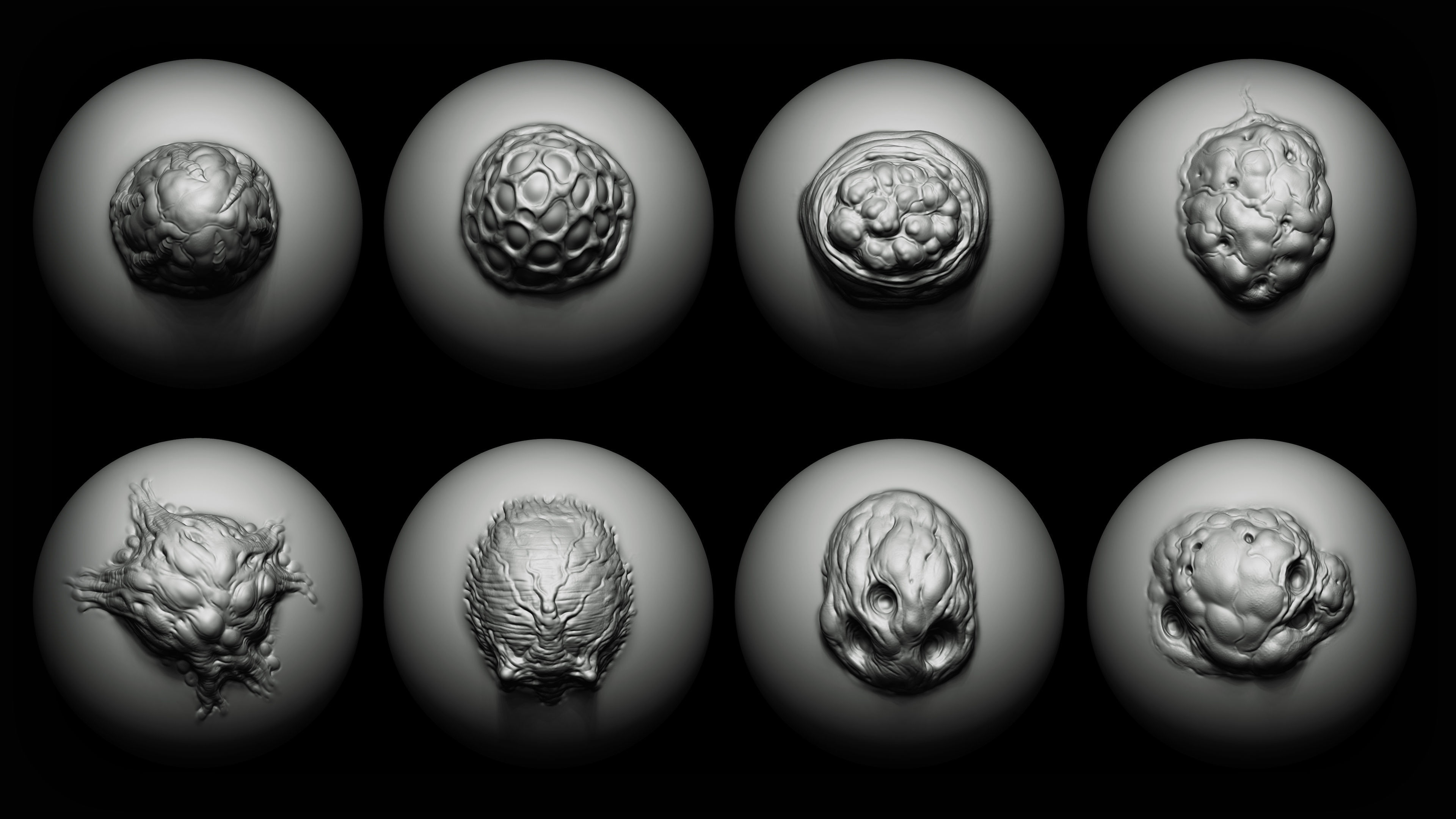 Zbrush Blender 40 Mutant Brush and Alphas Texture_2