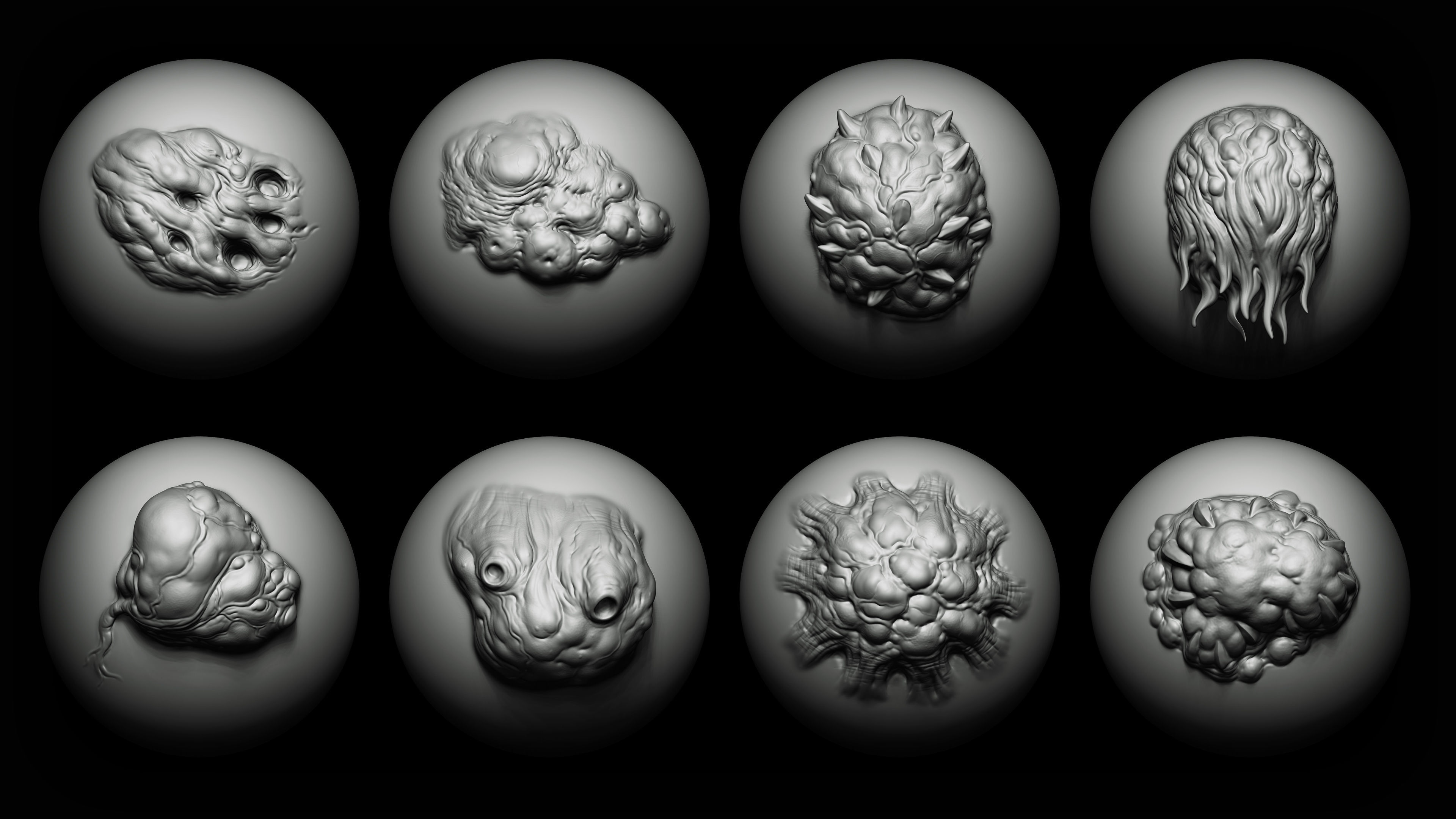 Zbrush Blender 40 Mutant Brush and Alphas Texture_3