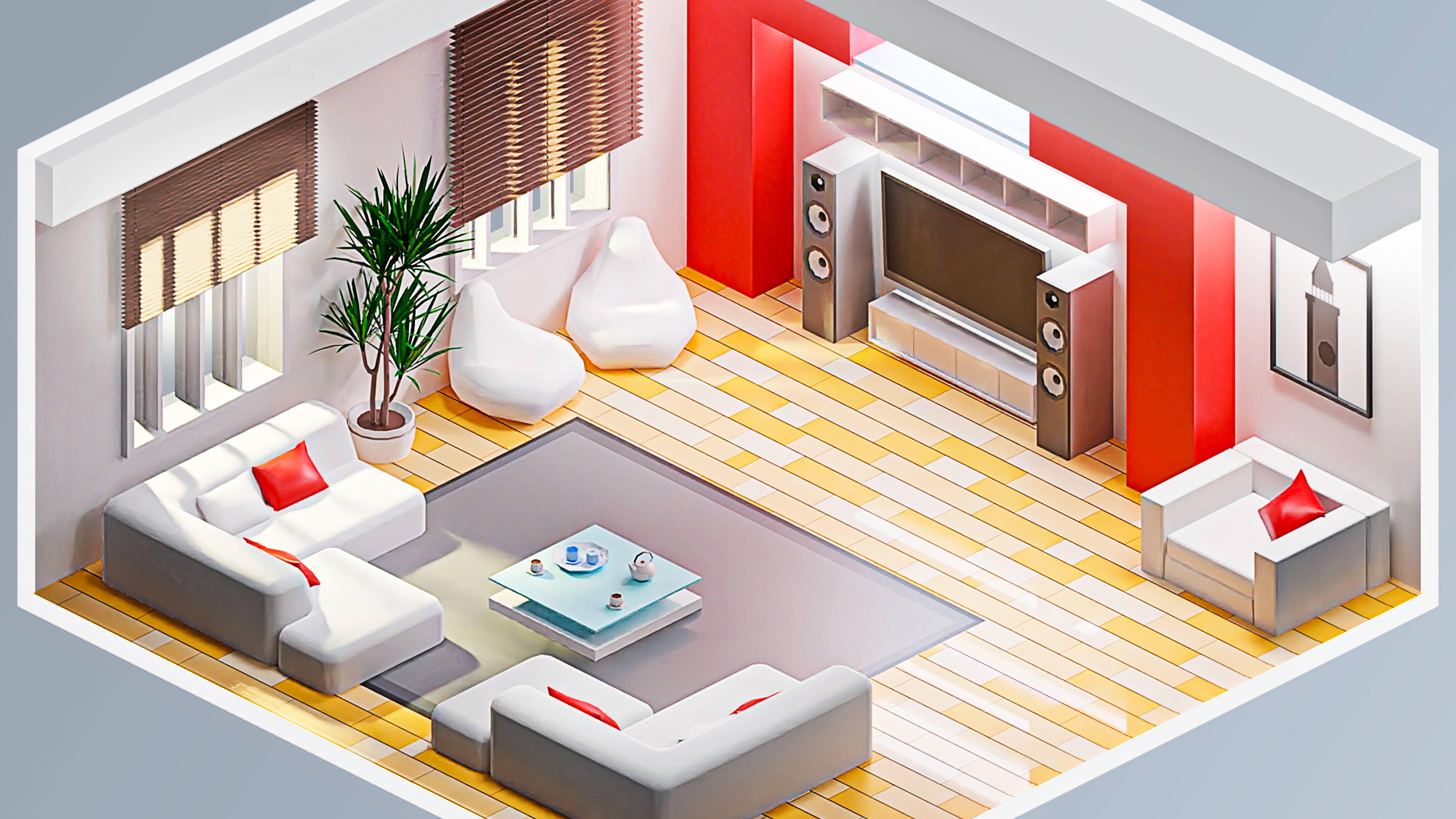 Room 24 Low-poly 3D model_2