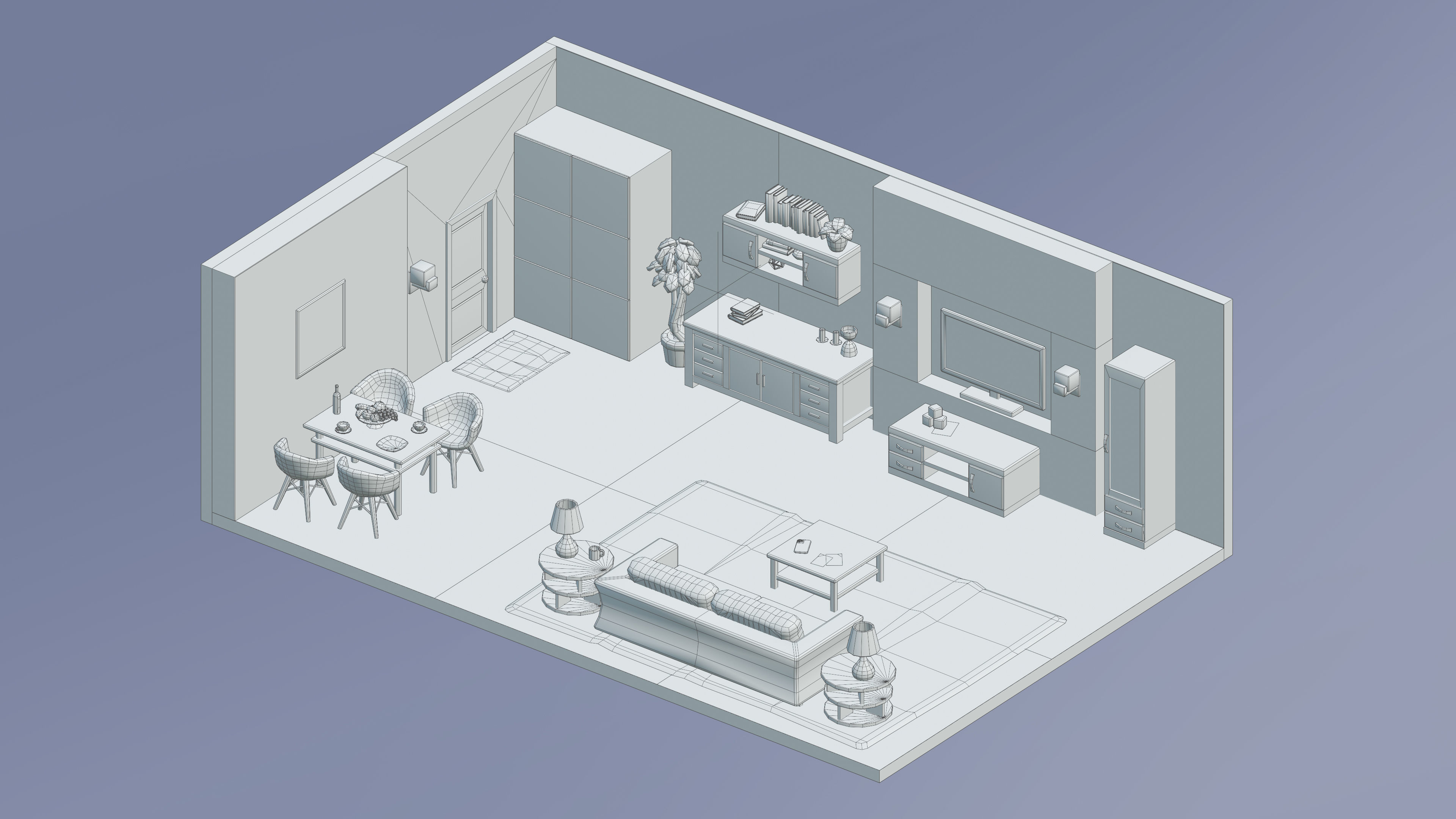 Room 25 Low-poly 3D model_5