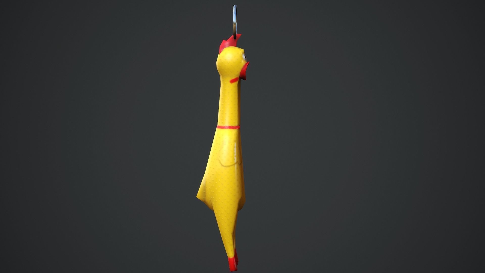 Screaming Chicken Weapon Charm - Low Poly Game Ready Low-poly 3D model_10
