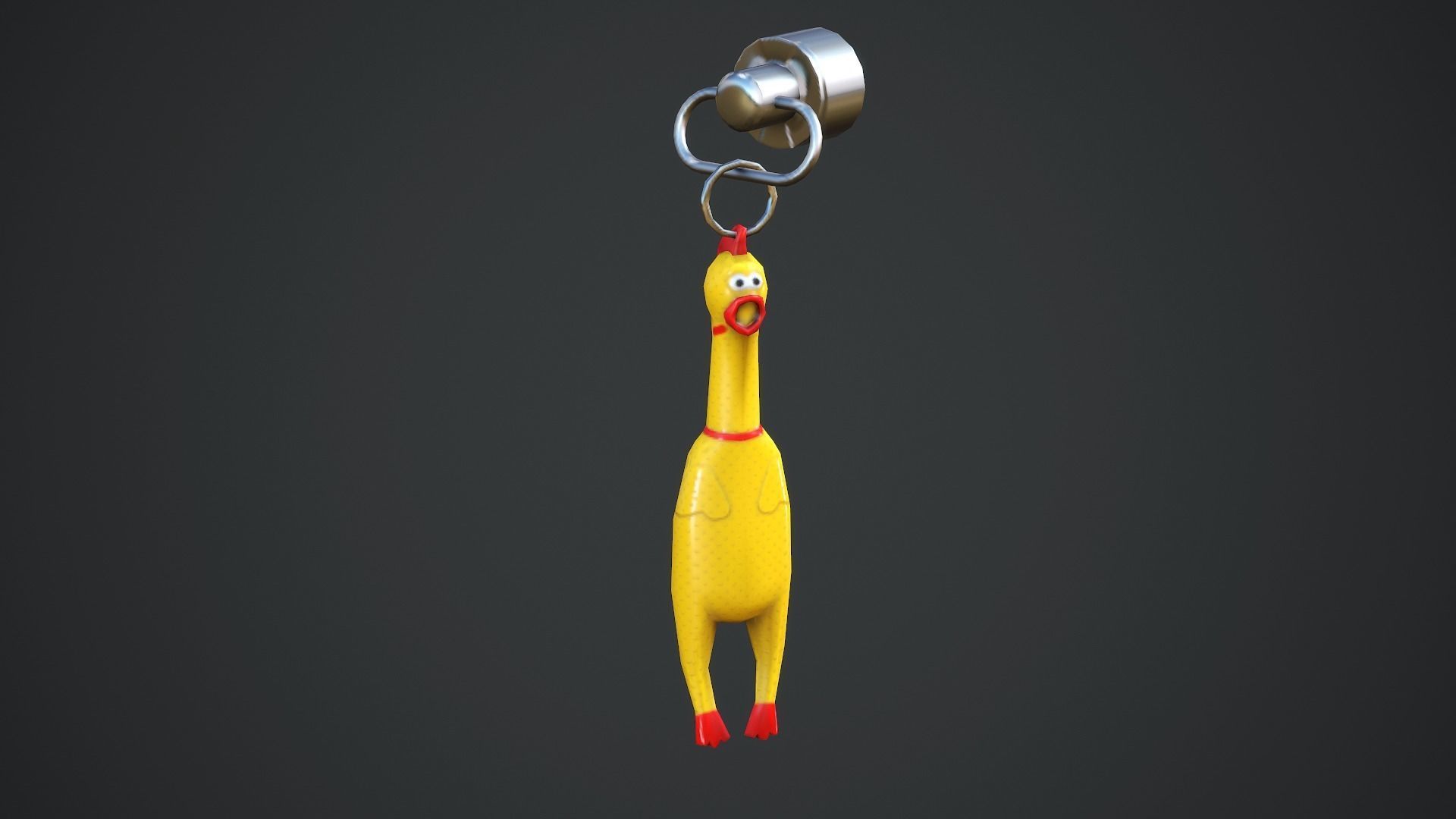 Screaming Chicken Weapon Charm - Low Poly Game Ready Low-poly 3D model_4