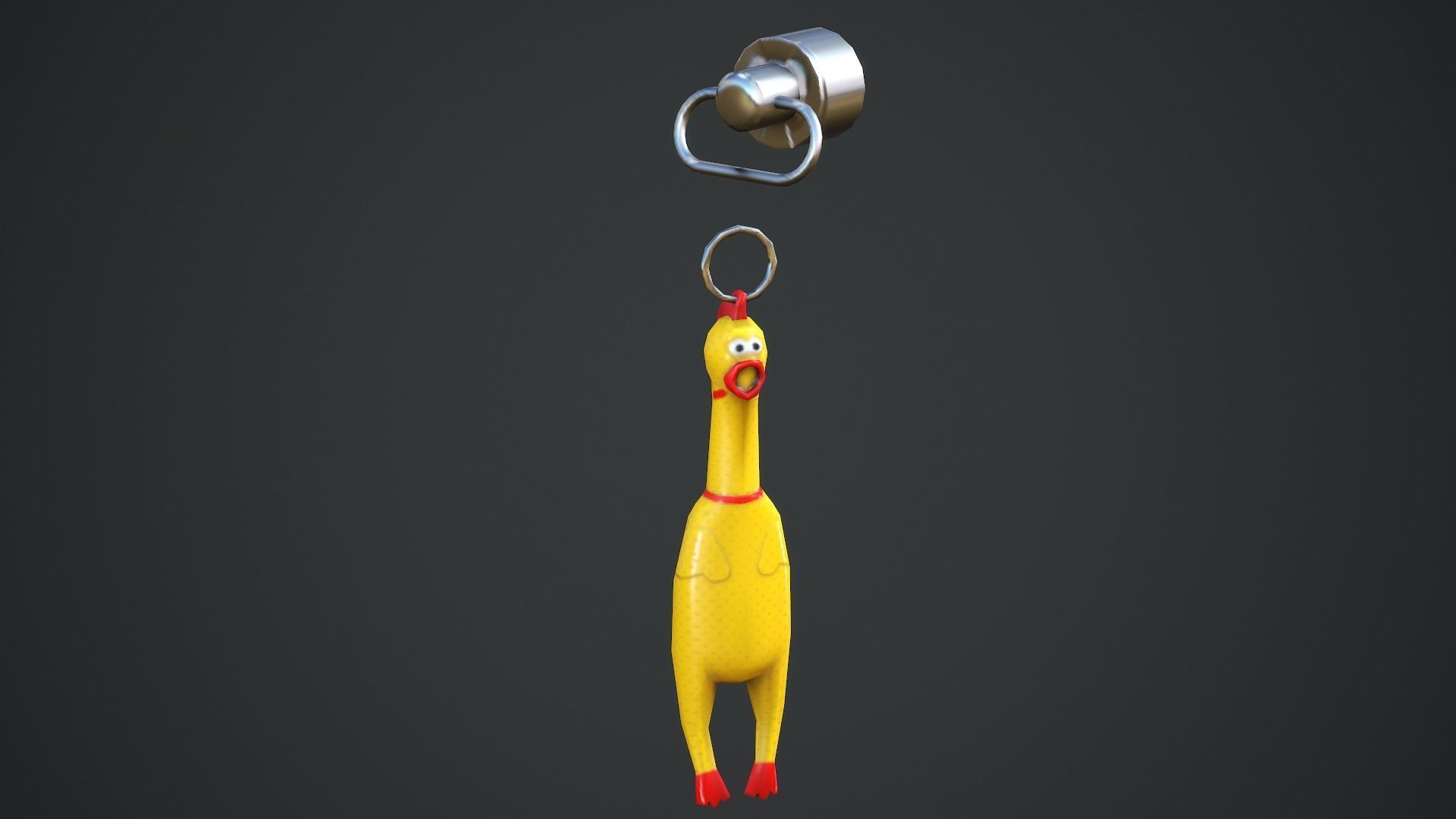 Screaming Chicken Weapon Charm - Low Poly Game Ready Low-poly 3D model_5