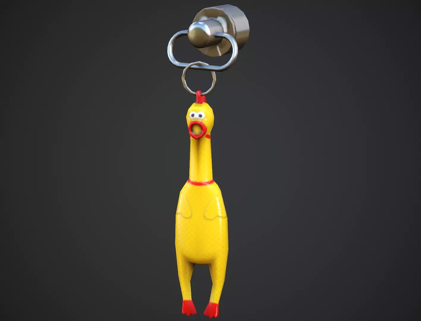 Screaming Chicken Weapon Charm - Low Poly Game Ready Low-poly 3D model_0