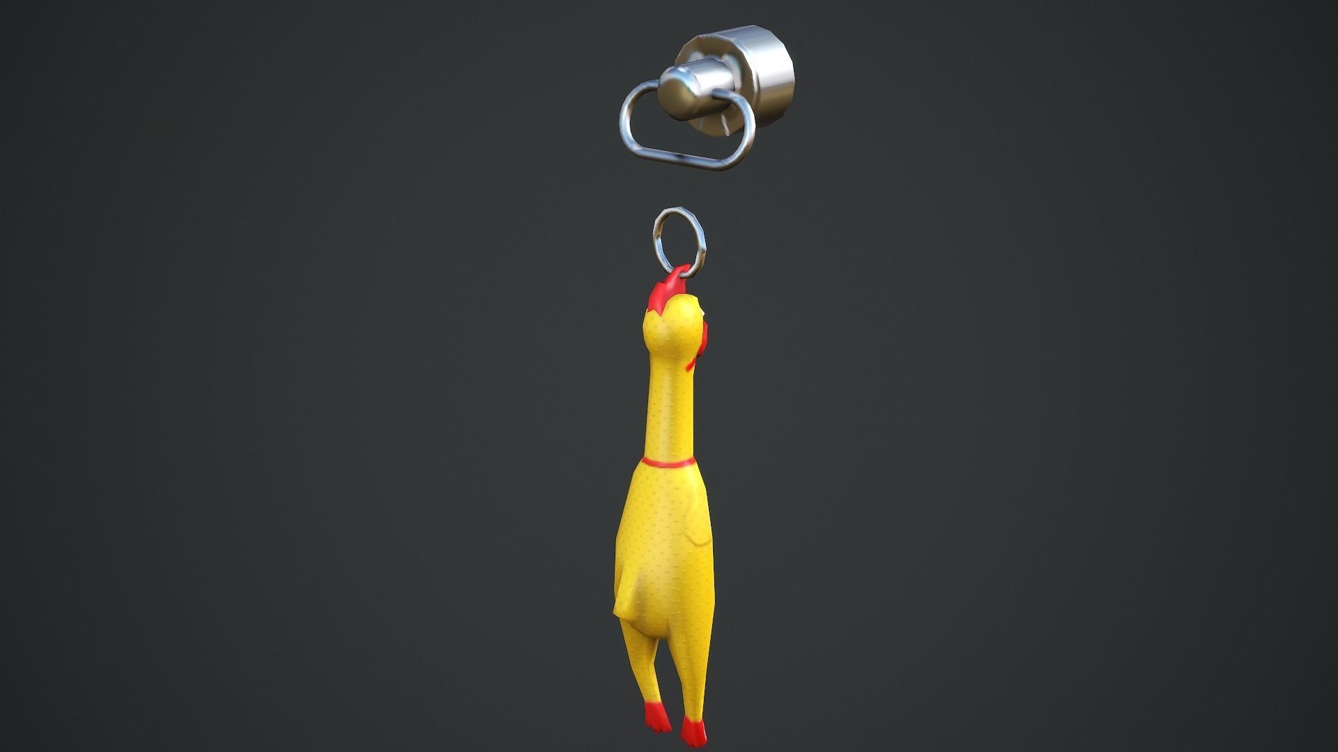Screaming Chicken Weapon Charm - Low Poly Game Ready Low-poly 3D model_6